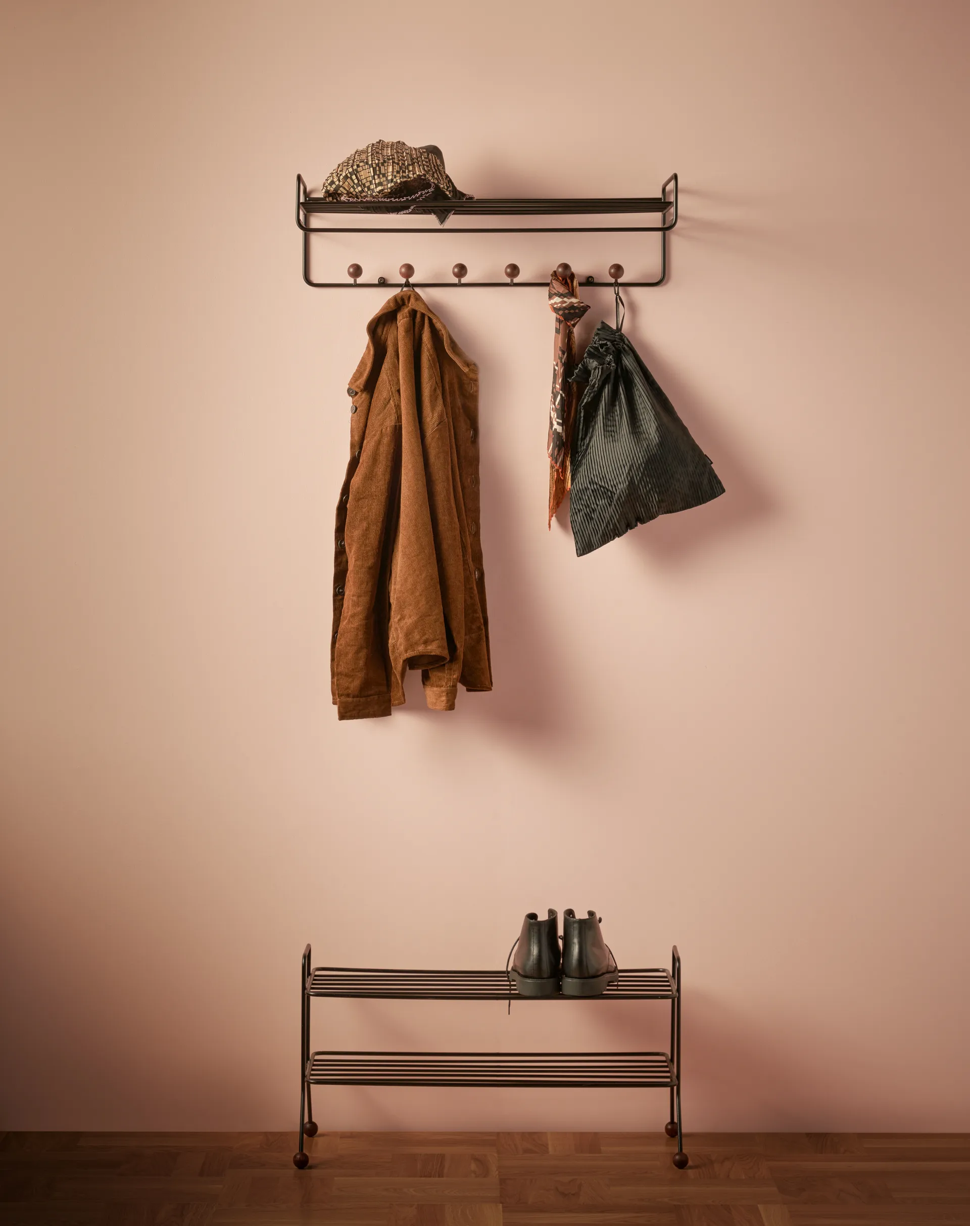 Chapeleiro Bill Hat rack, Preto-castanho escuro Maze