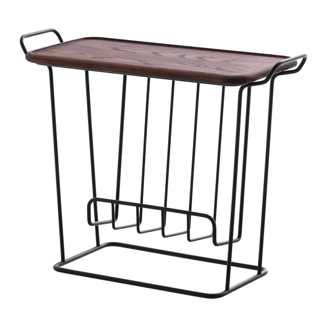 Mesa com tabuleiro de madeira Minnie Mae, preto-freixo escuro Maze