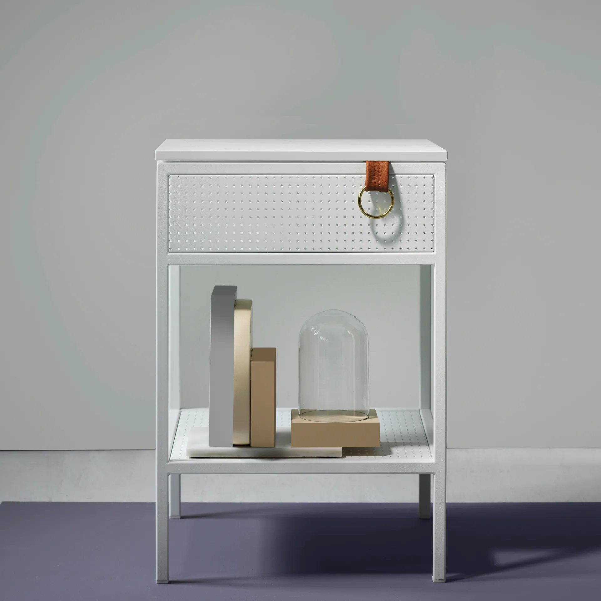 Mesa de cabeceira esquerda Tracy, Branco Maze