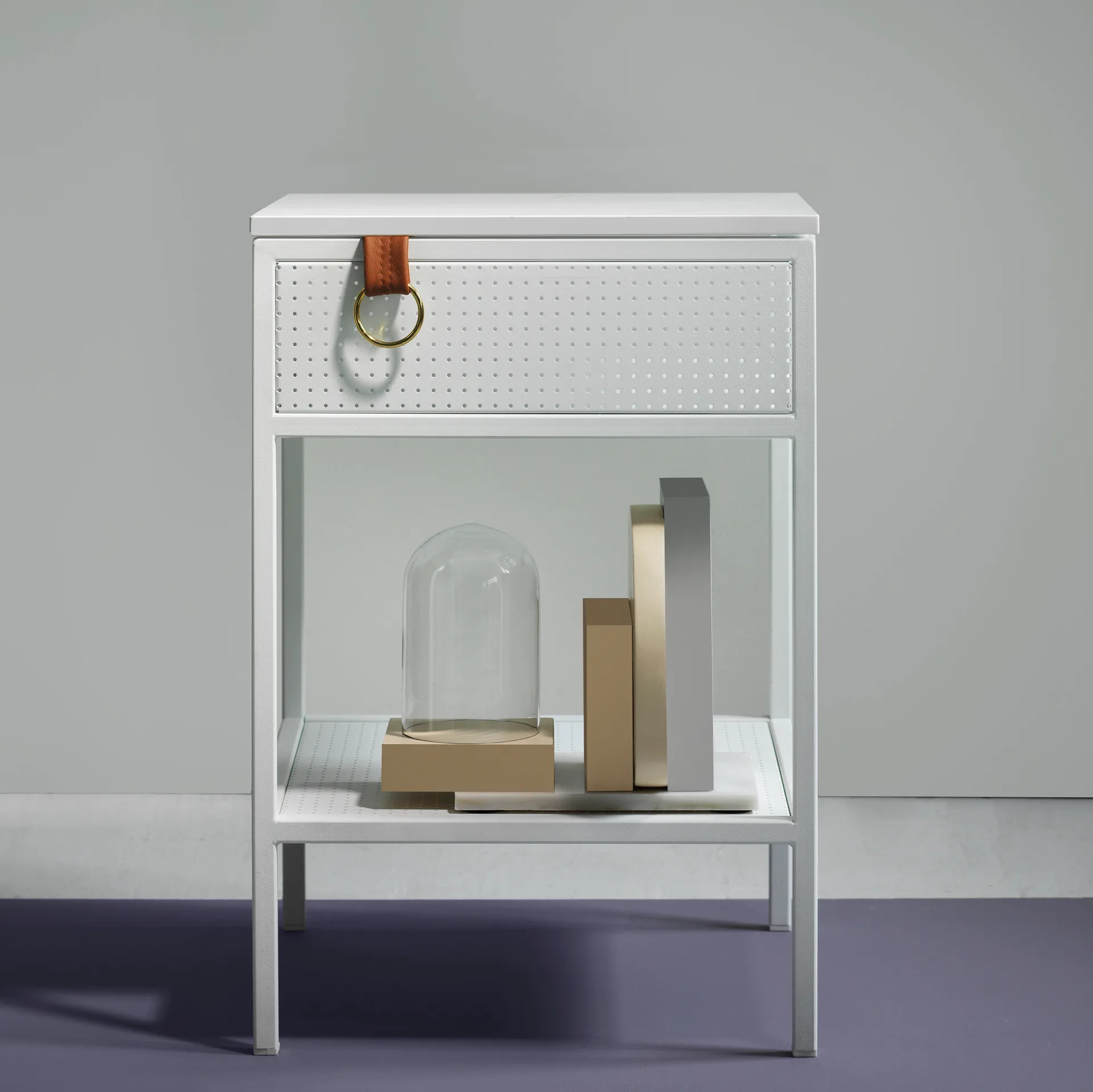 Mesa de cabeceira esquerda Tracy, Branco Maze