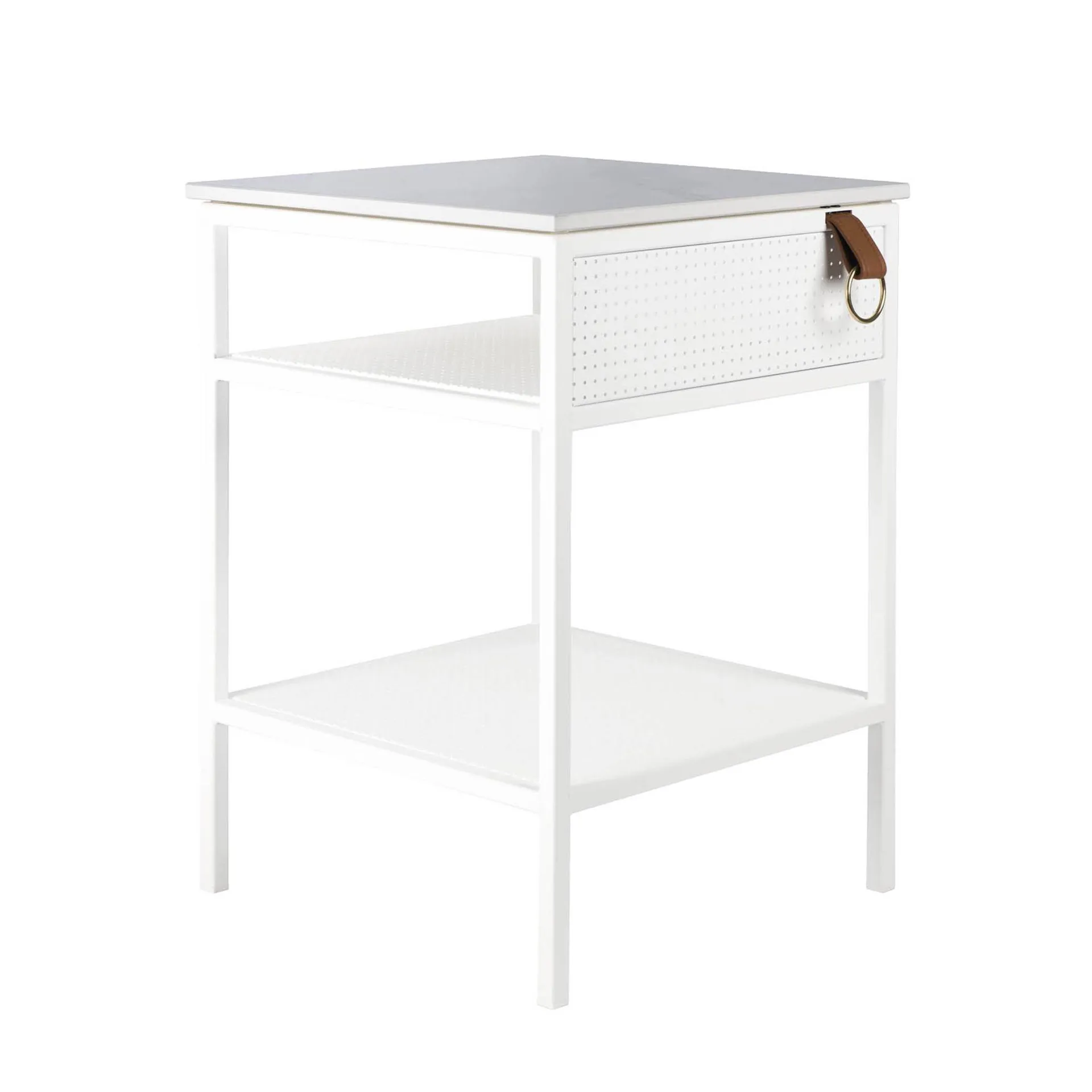 Mesa de cabeceira esquerda Tracy, Branco Maze