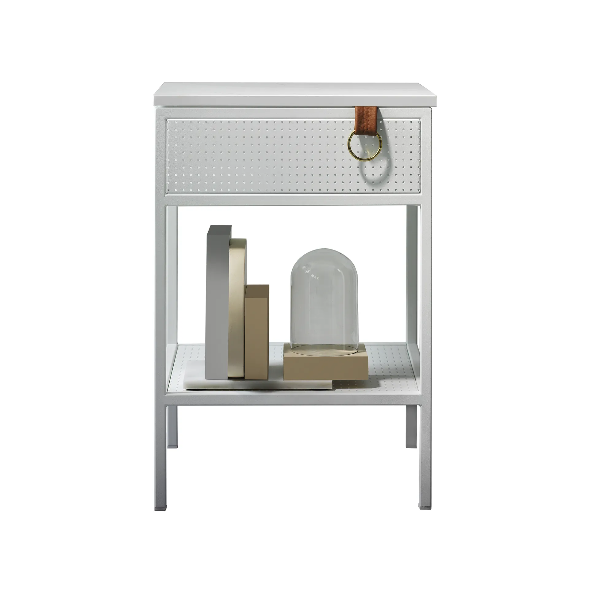 Mesa de cabeceira esquerda Tracy, Branco Maze