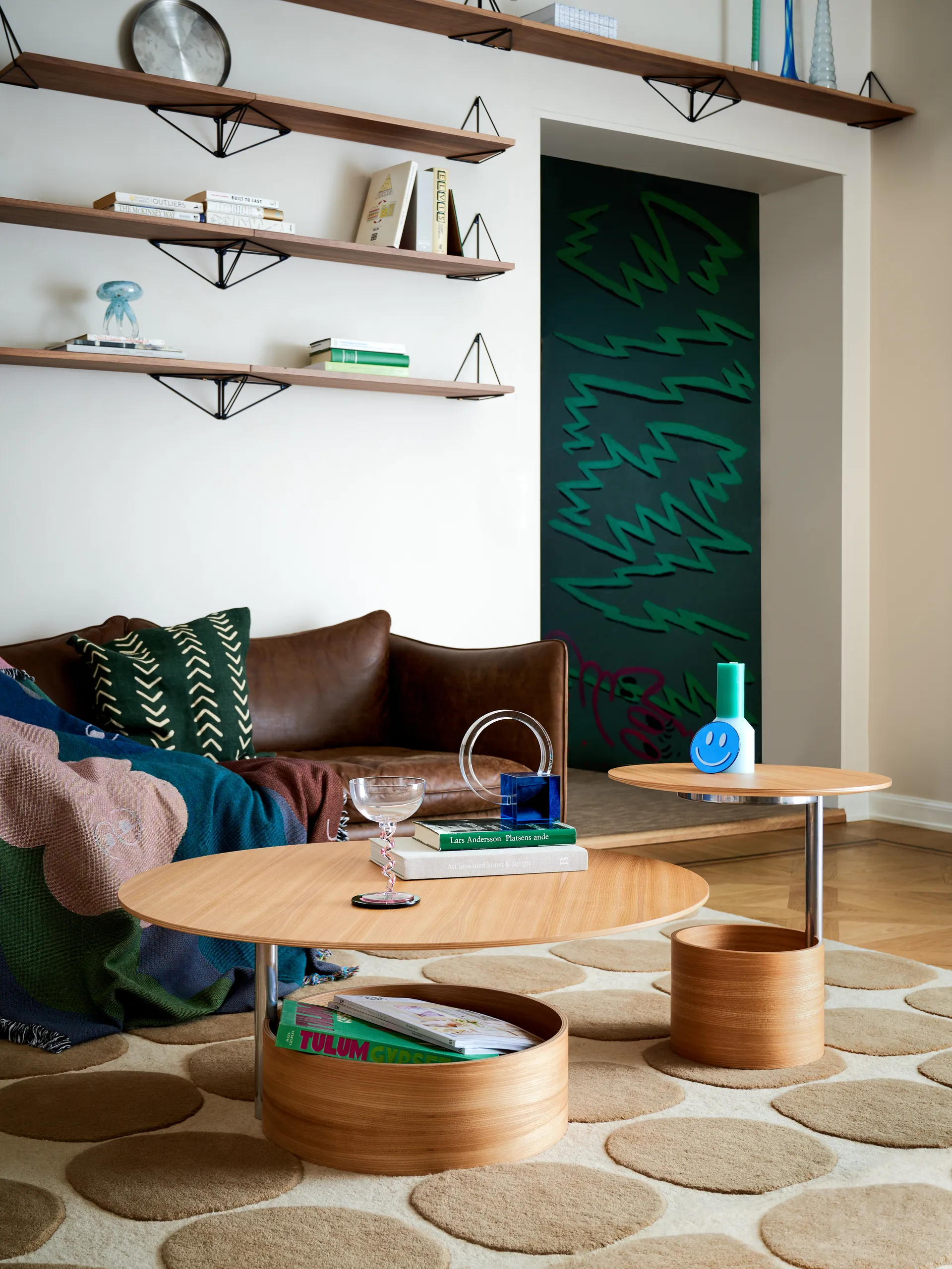 Parasol L mesa de centro Ø90 cm, Carvalho Maze