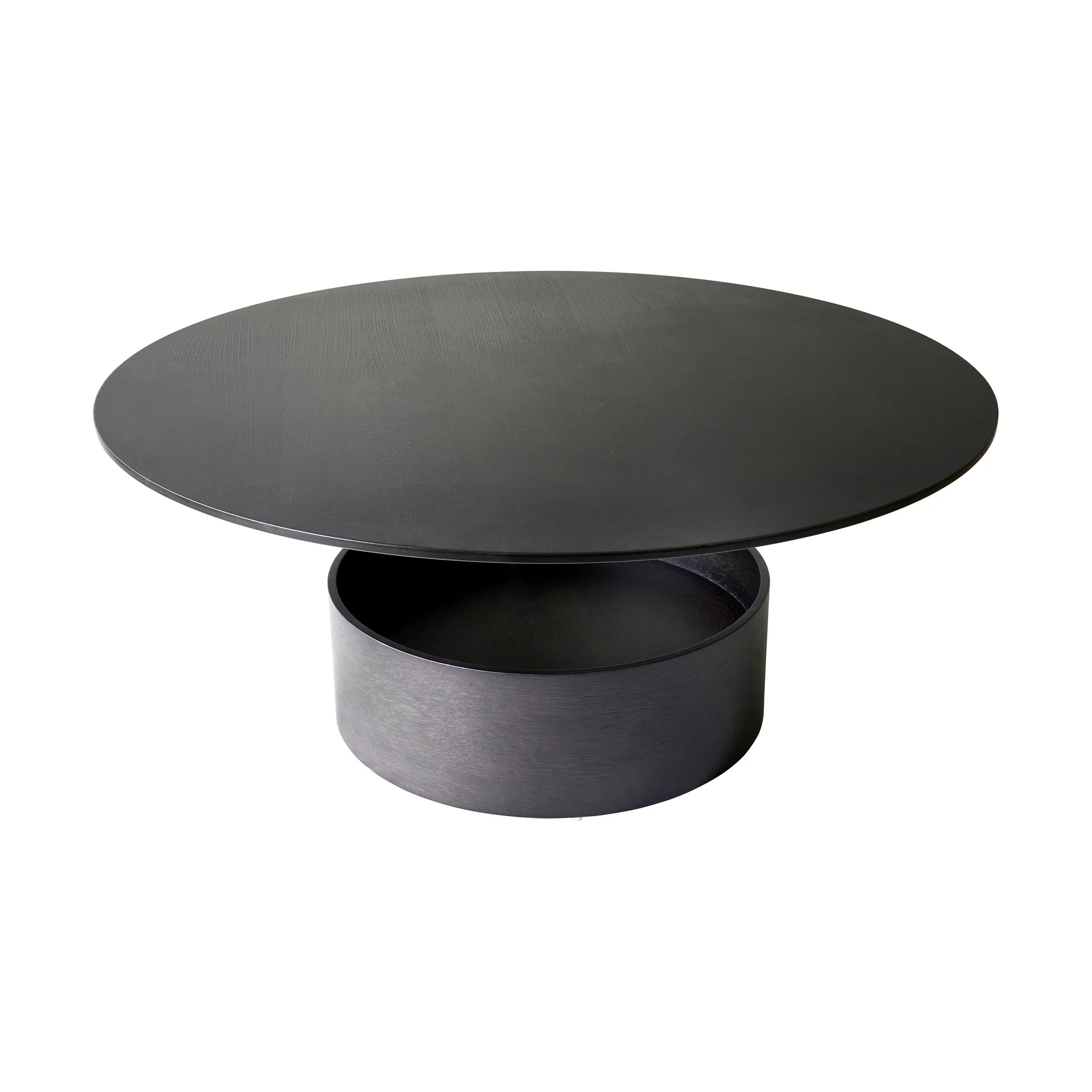 Parasol L mesa de centro Ø90 cm, Dark stained oak Maze