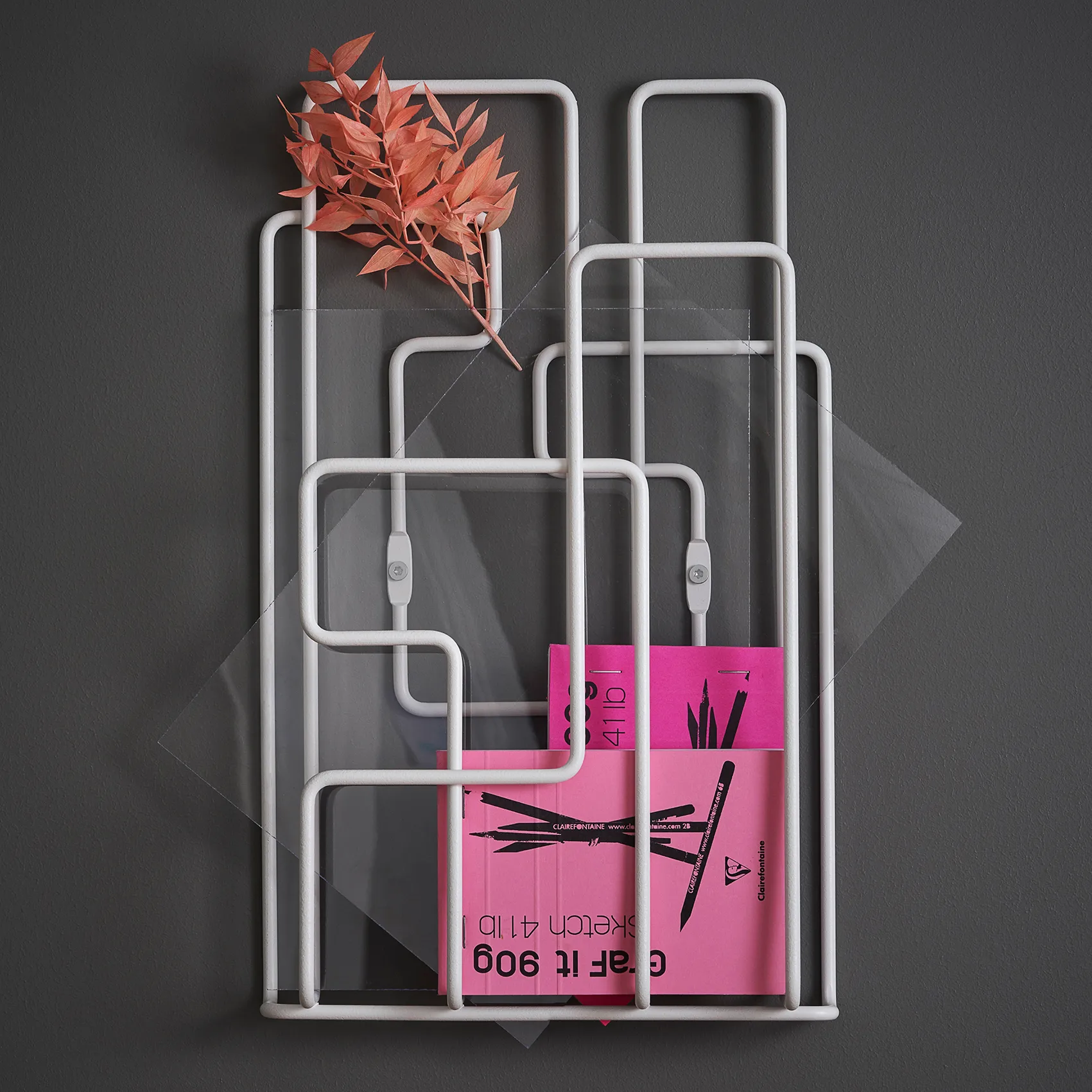 Porta revistas Little Saturday, branco Maze