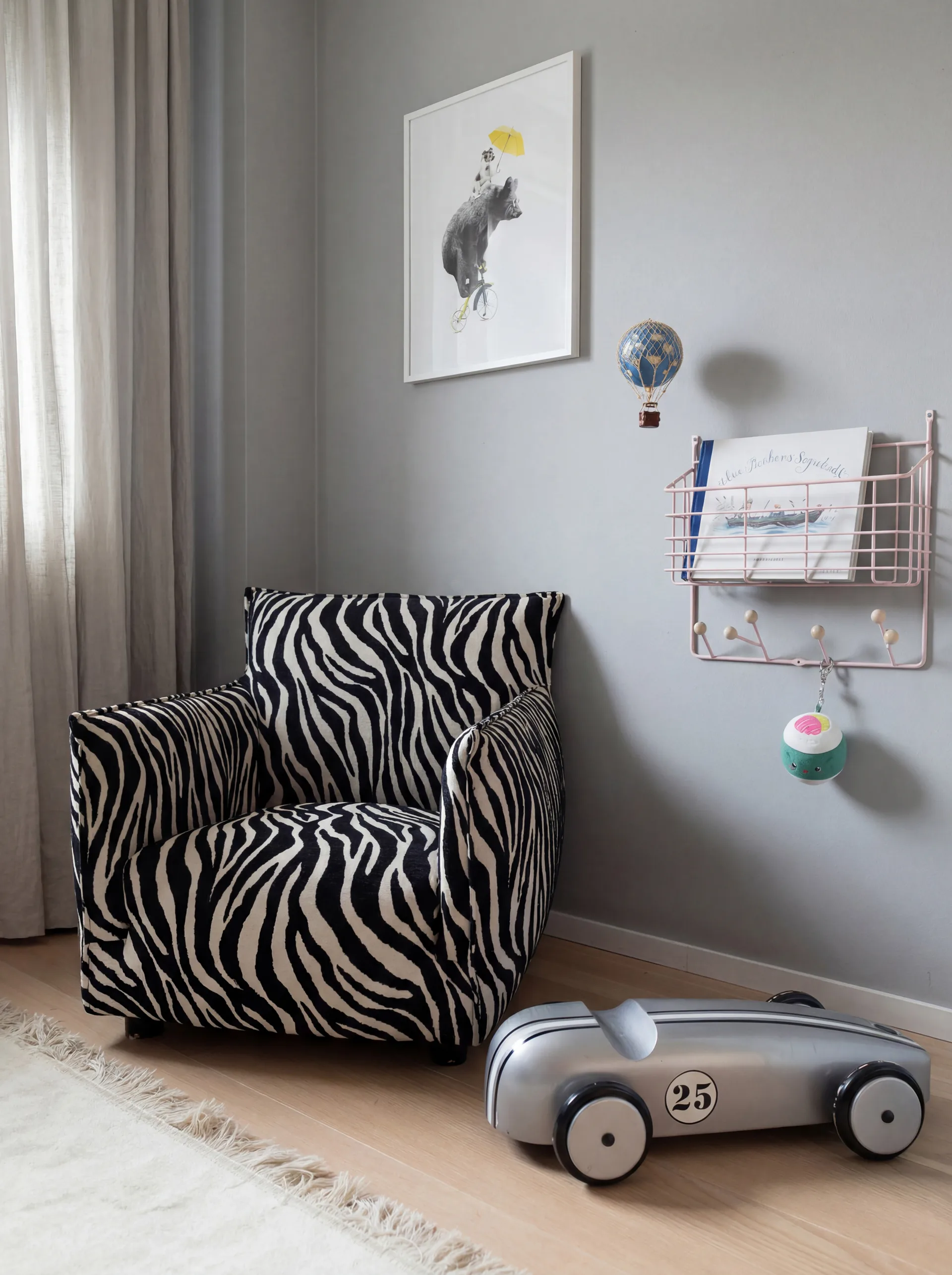 Prateleira Mitten junior, Rosa-pálido, 38,6x35,2x8,6 cm Maze