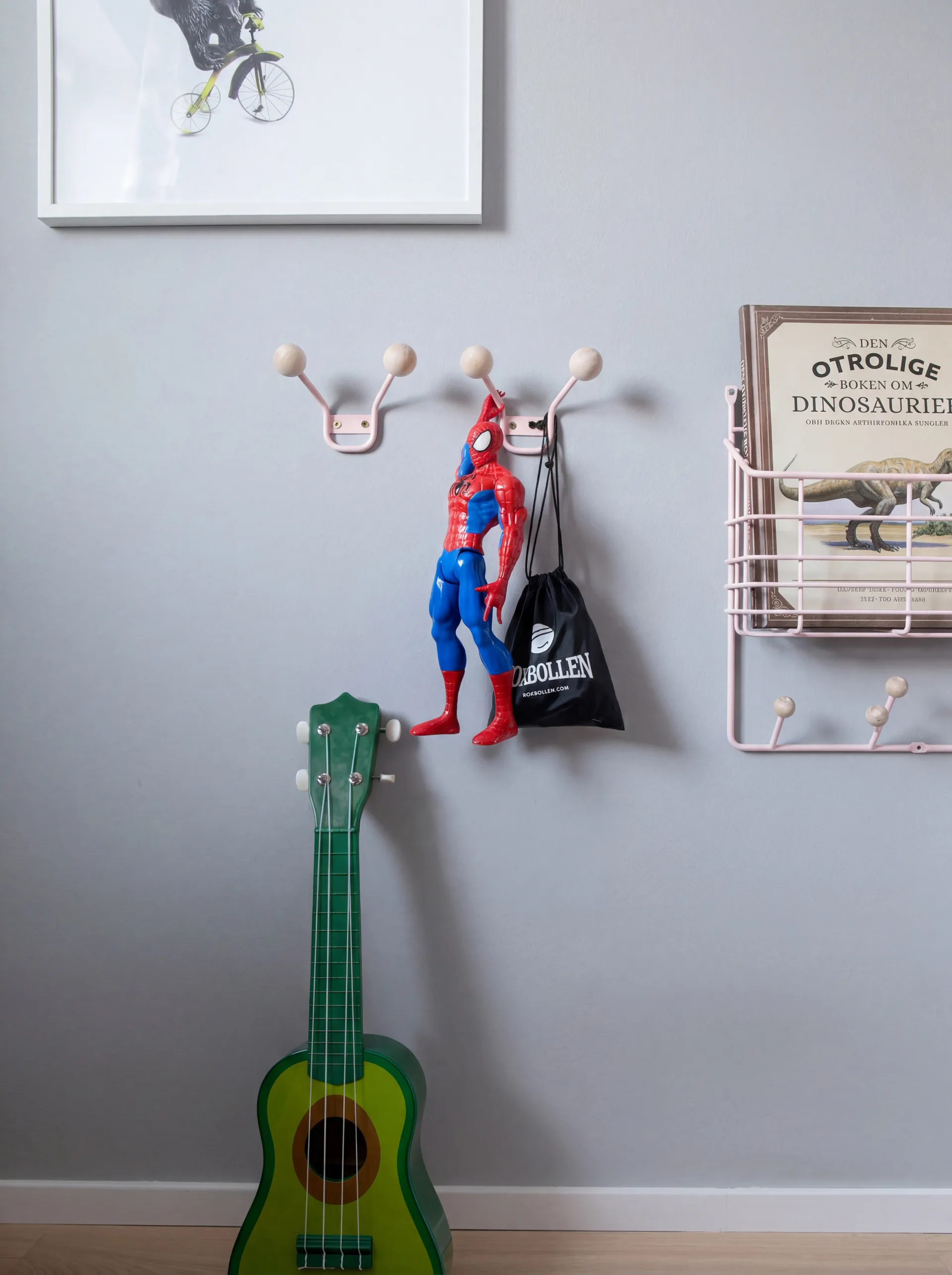 Prateleira Mitten junior, Rosa-pálido, 38,6x35,2x8,6 cm Maze