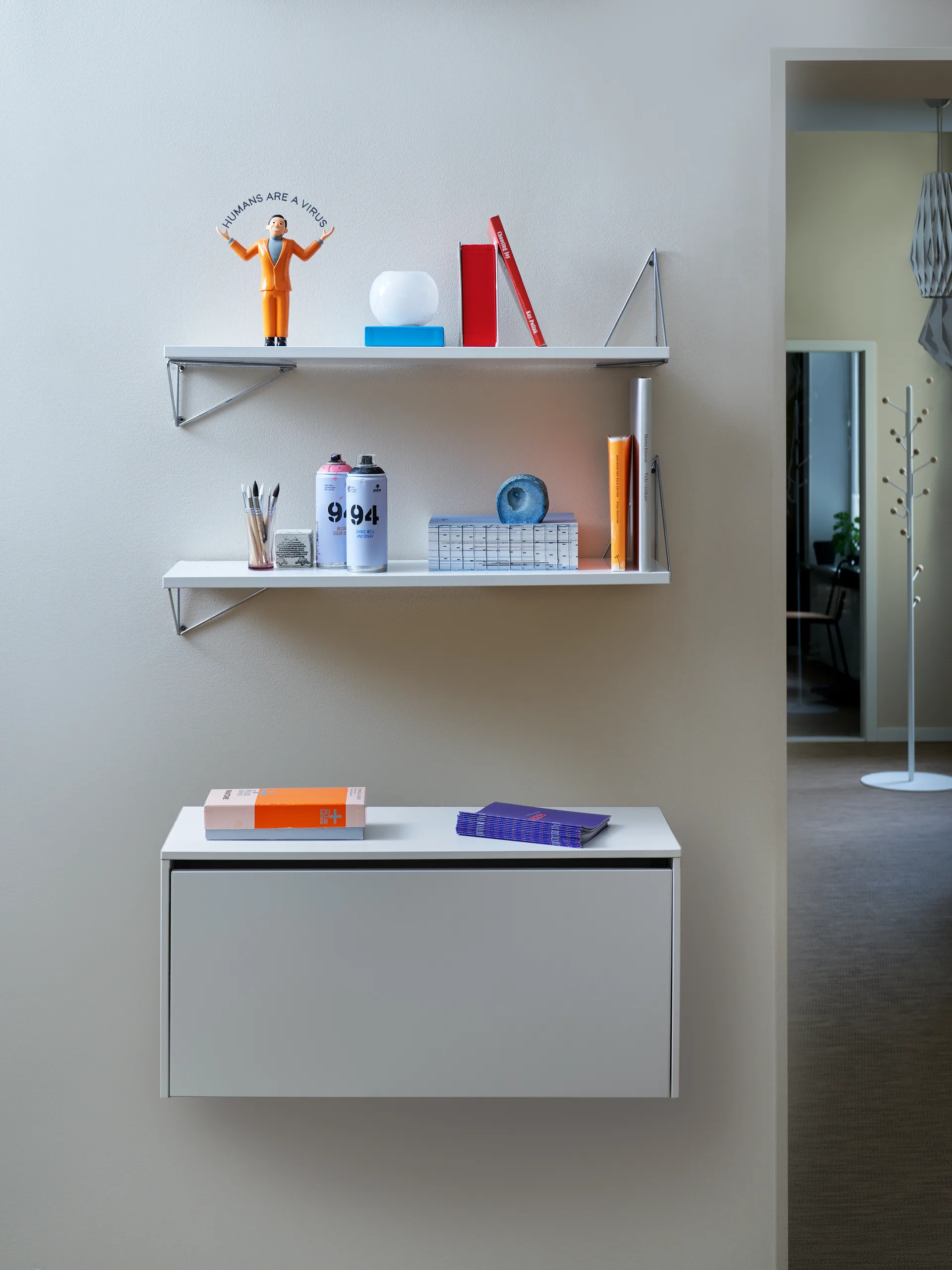 Prateleira Pythagoras, branco Maze