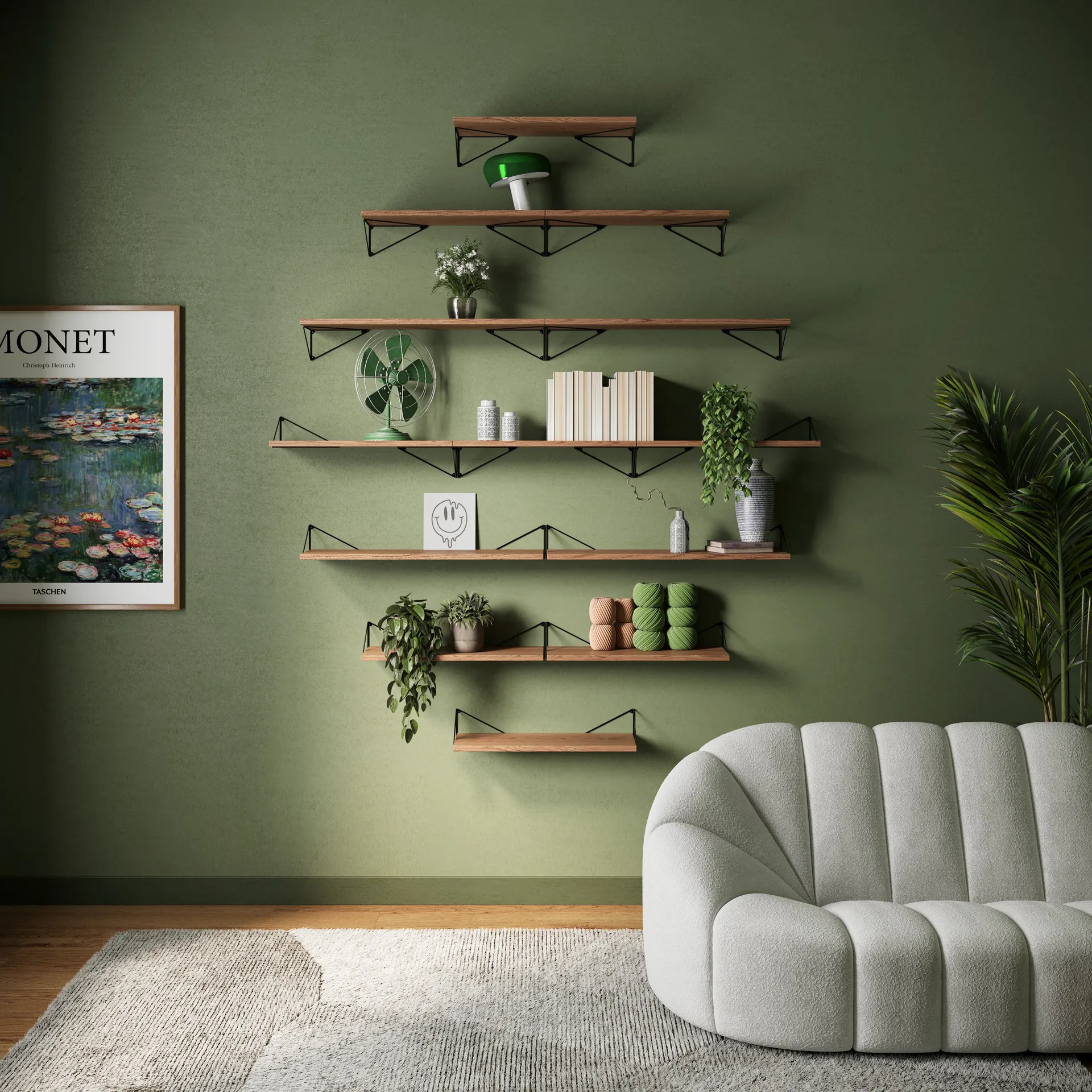 Prateleira Pythagoras, nogueira Maze