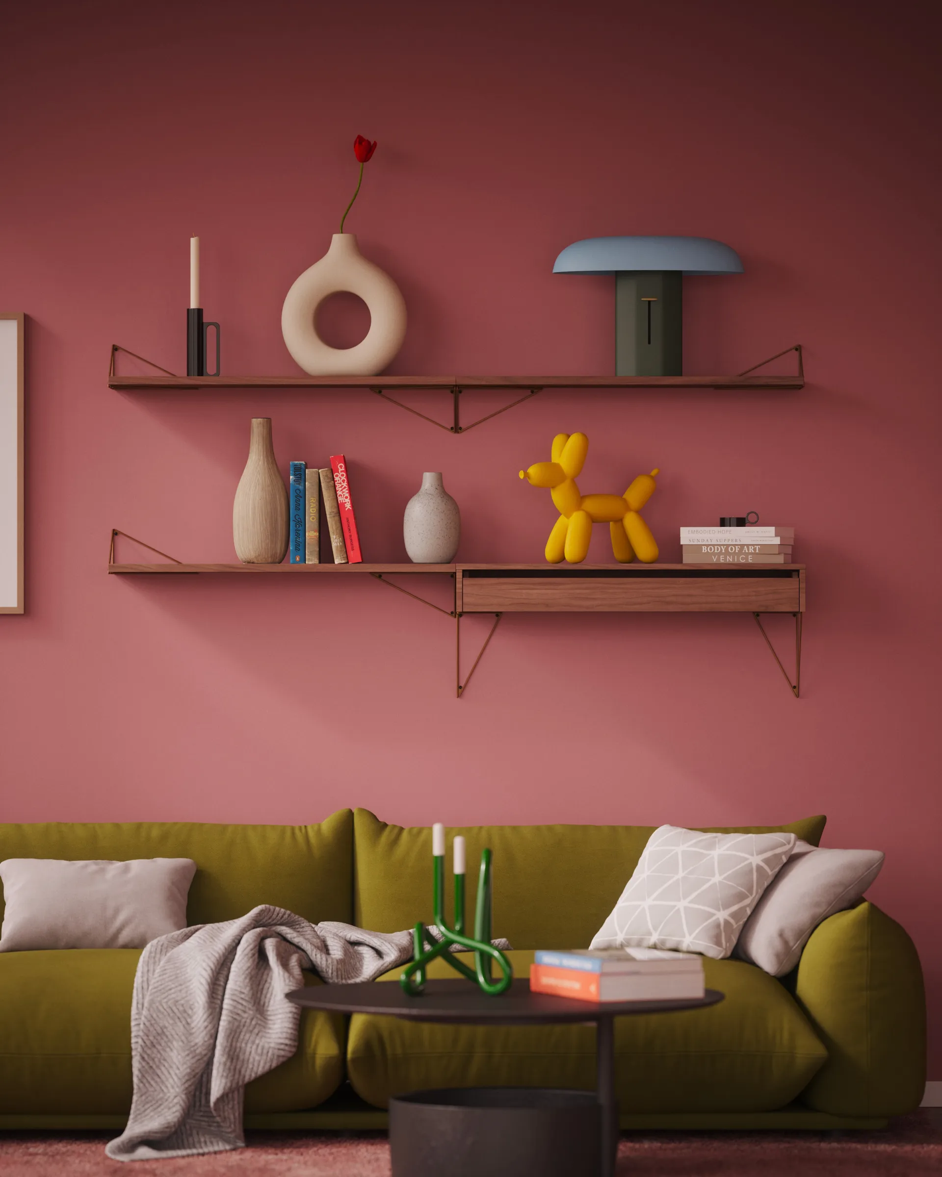 Prateleira Pythagoras, nogueira Maze