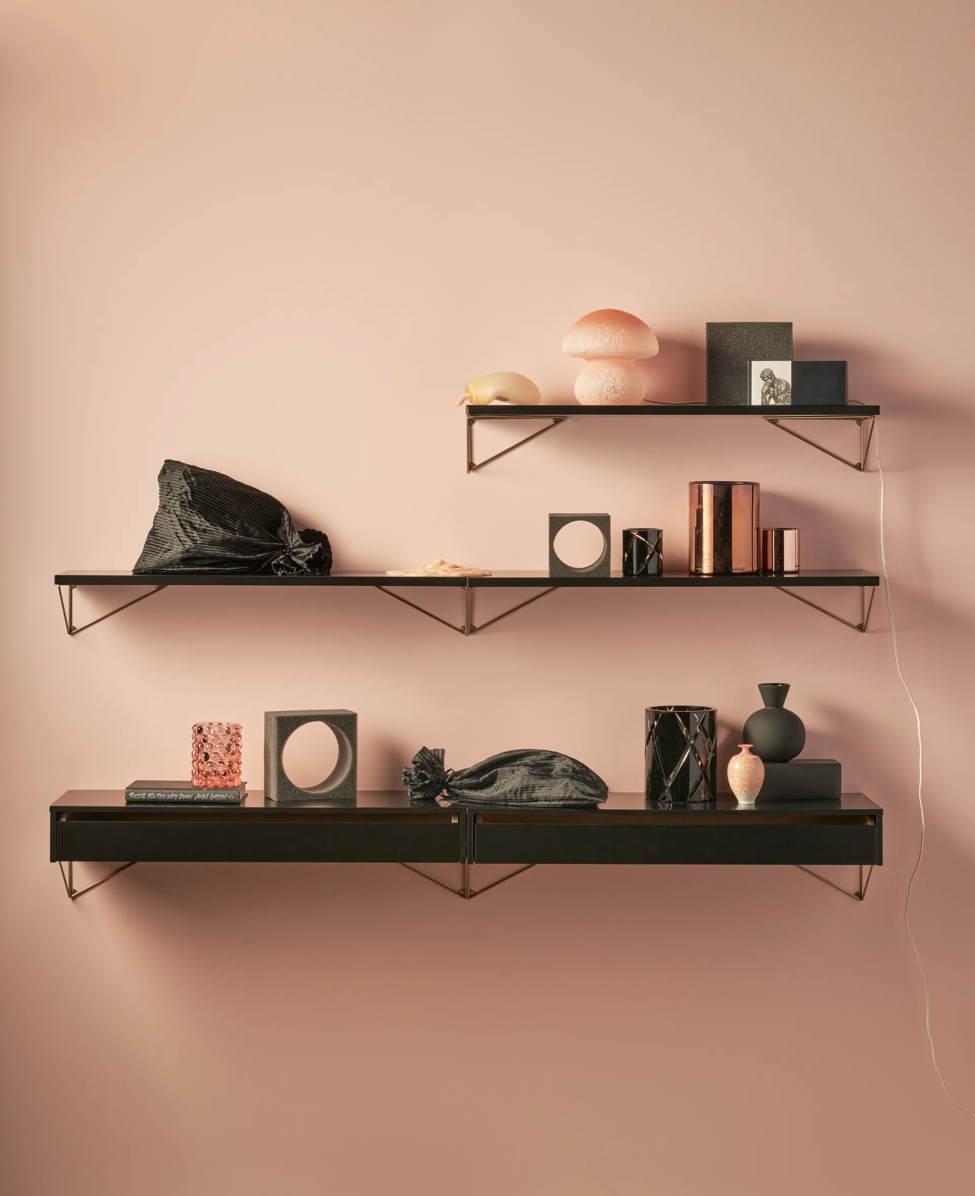 Prateleira Pythagoras, preto Maze