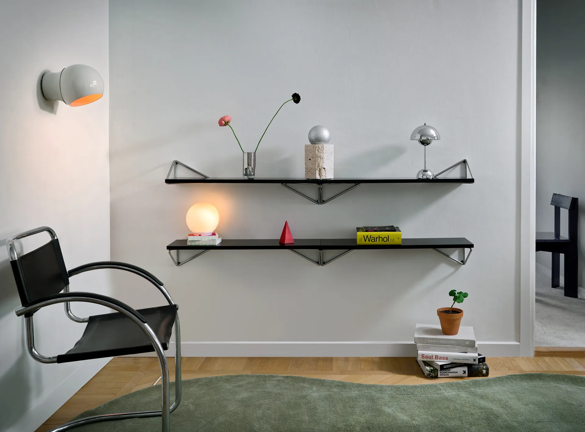 Pythagoras XL suportes 2 unidades, Cromado Maze