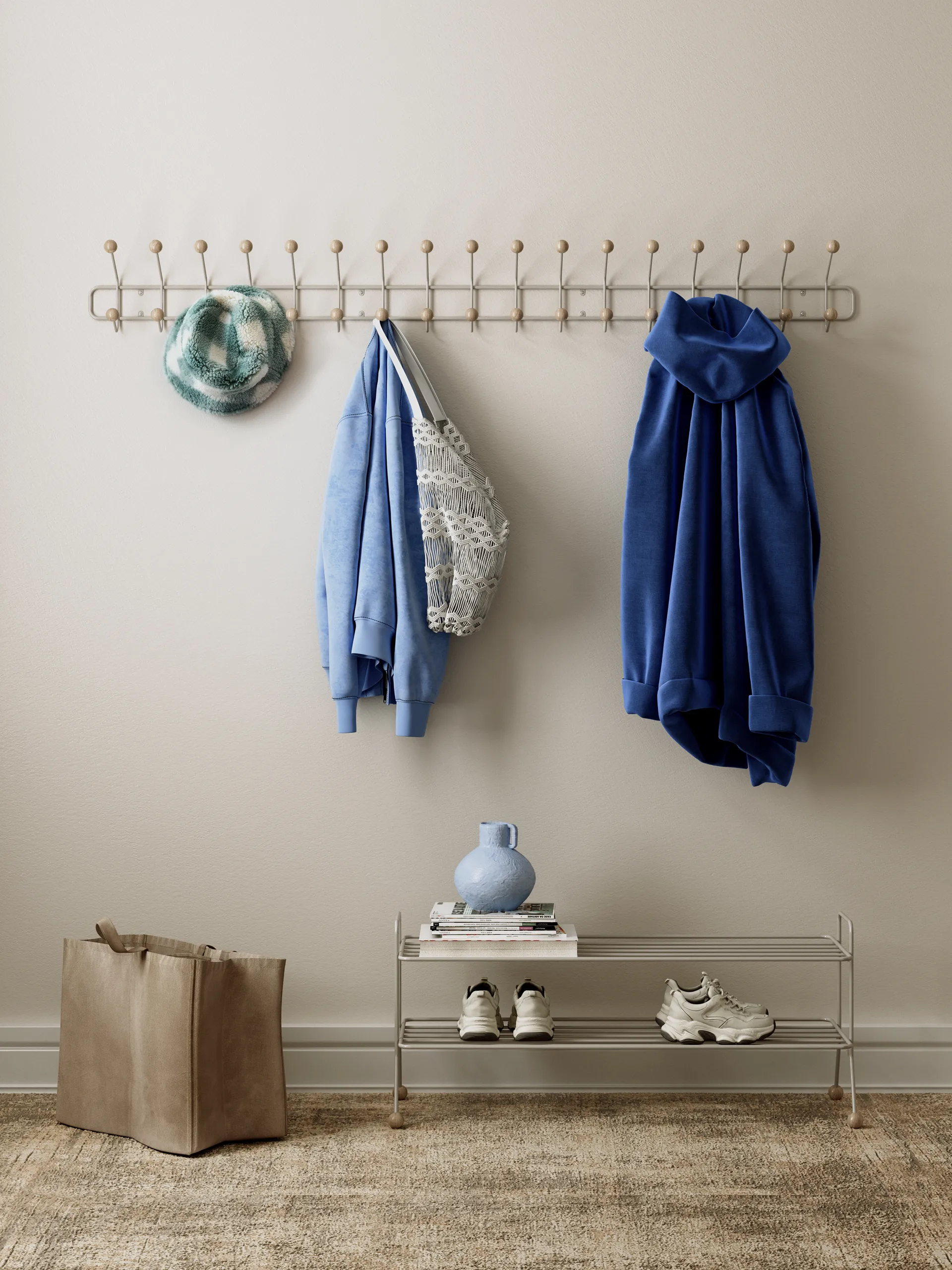 Sapateira Bill Shoe Shelf L, Greige Maze