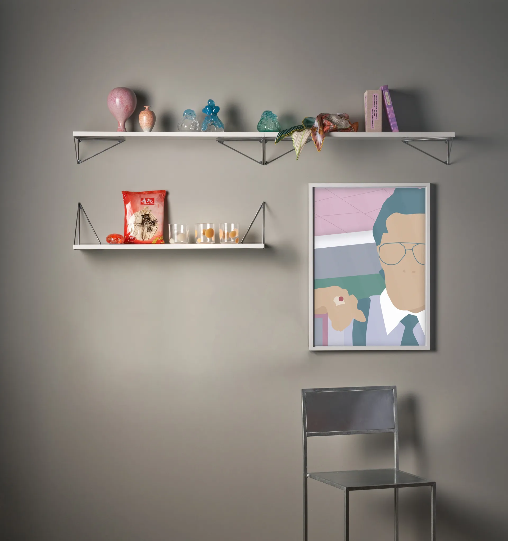 Sistema de estantes Pythagoras Bundle A branco-cromo Maze