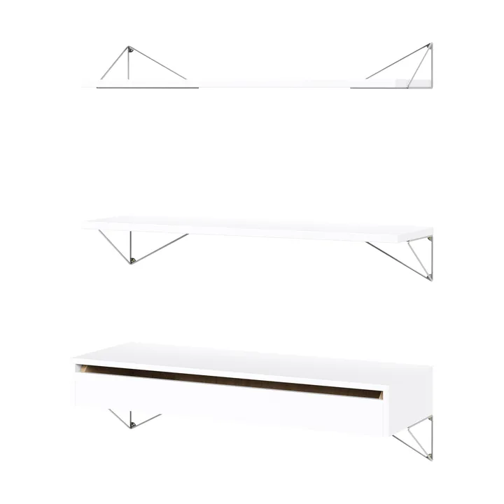 Sistema de estantes Pythagoras Bundle C branco-cromo - Maze