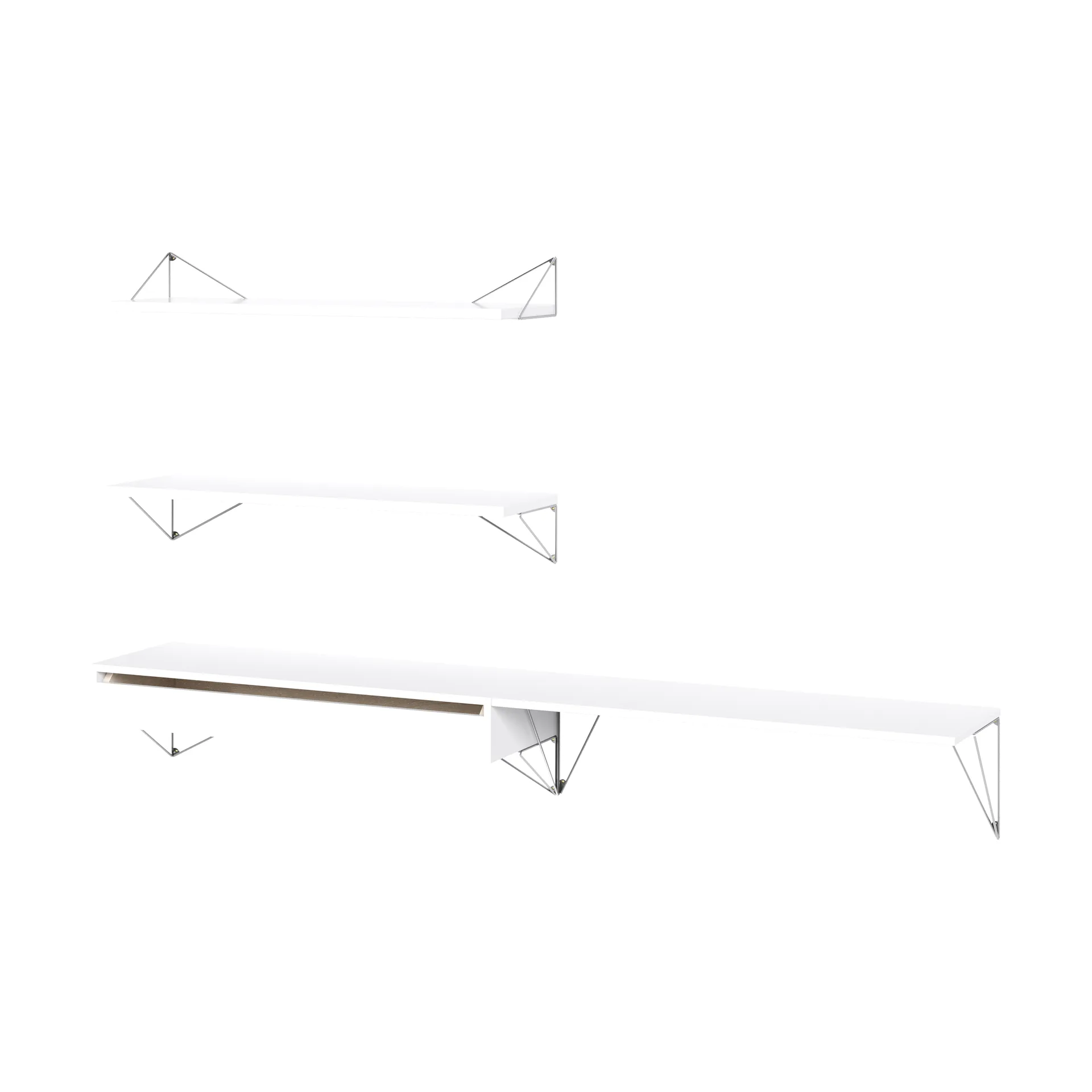 Sistema de estantes Pythagoras Bundle D branco-cromo,  Maze