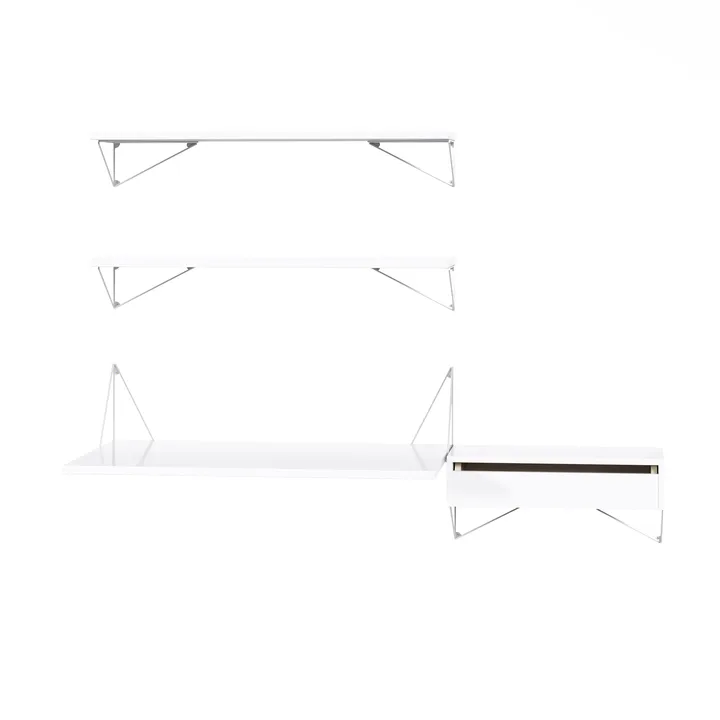 Sistema de estantes Pythagoras Bundle E branco-branco - Maze
