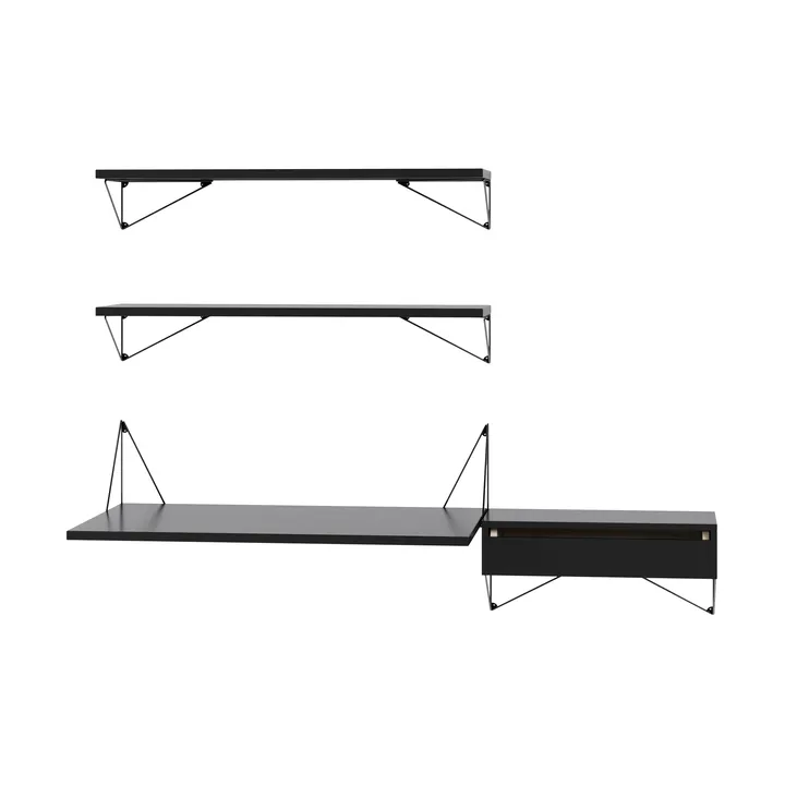 Sistema de estantes Pythagoras Bundle E preto-preto - Maze