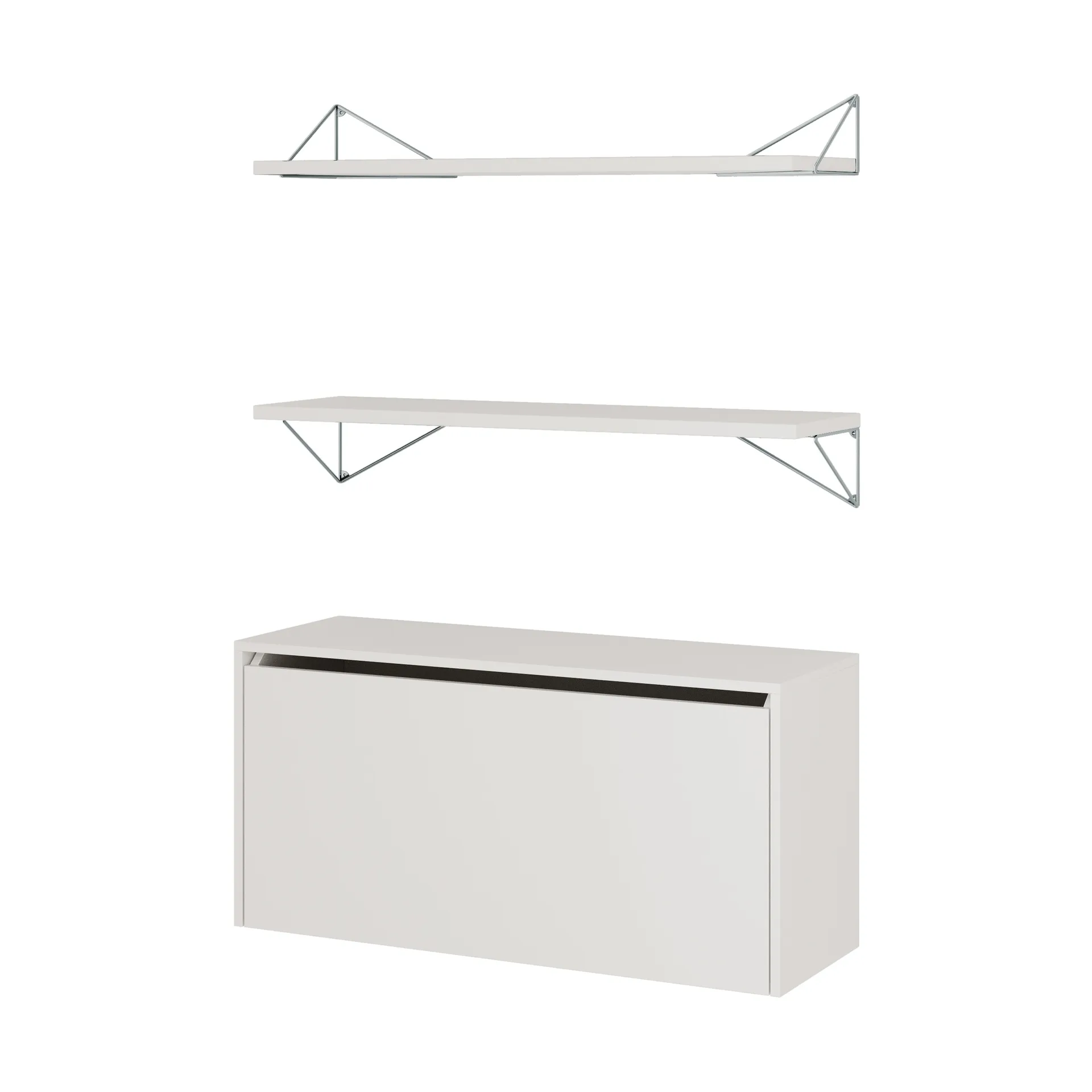 Sistema de estantes Pythagoras Bundle F branco-cromo,  Maze