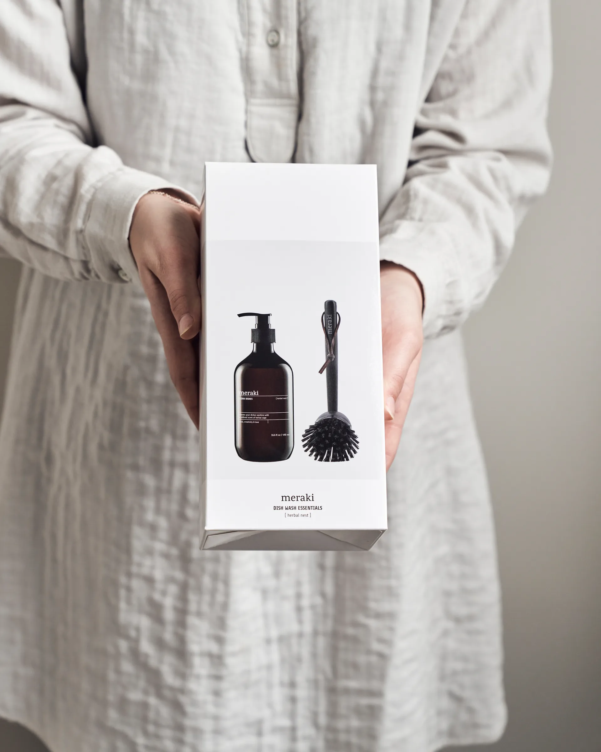 Conjunto detergente de louça e escova Meraki, Herbal nest Meraki