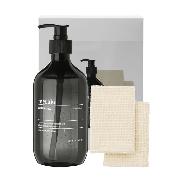 Meraki conjunto de presente de detergente e pano de cozinha 3 peças - Lago Sombra - Meraki