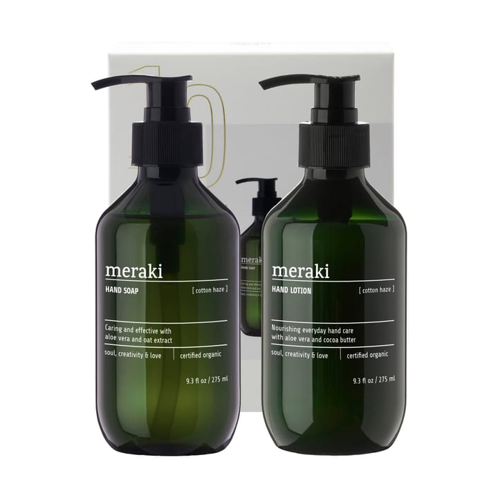 Meraki conjunto de presente, sabonete líquido para mãos e loção para mãos - Algodão nevoeiro - Meraki