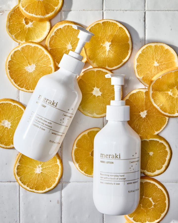 Meraki conjunto de presente, sabonete líquido para mãos e loção para mãos, Laranja quente Meraki
