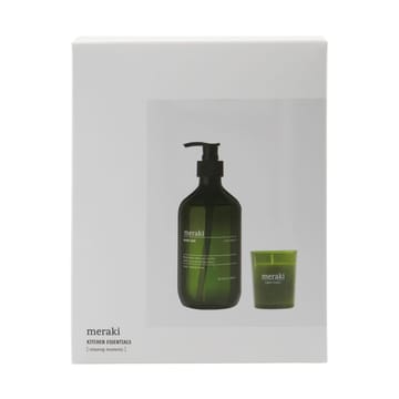 Meraki conjunto de presente, sabonete líquido para mãos e vela perfumada - Anti-odor herbal verde - Meraki