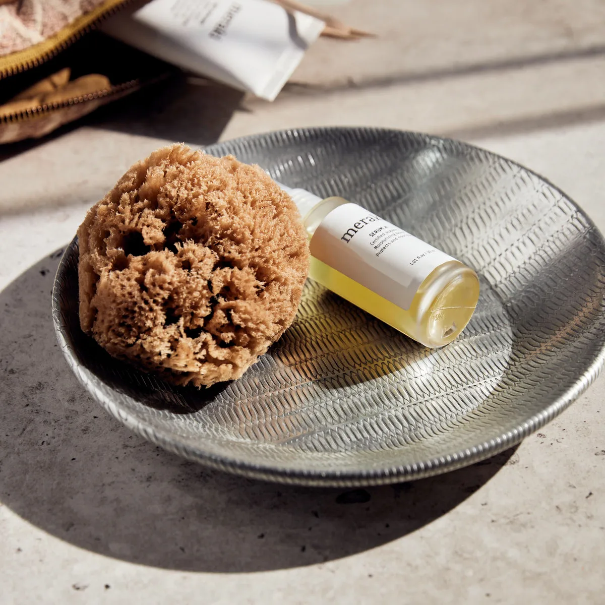 Tabuleiro Malva Ø20 cm, Prata antiga Meraki