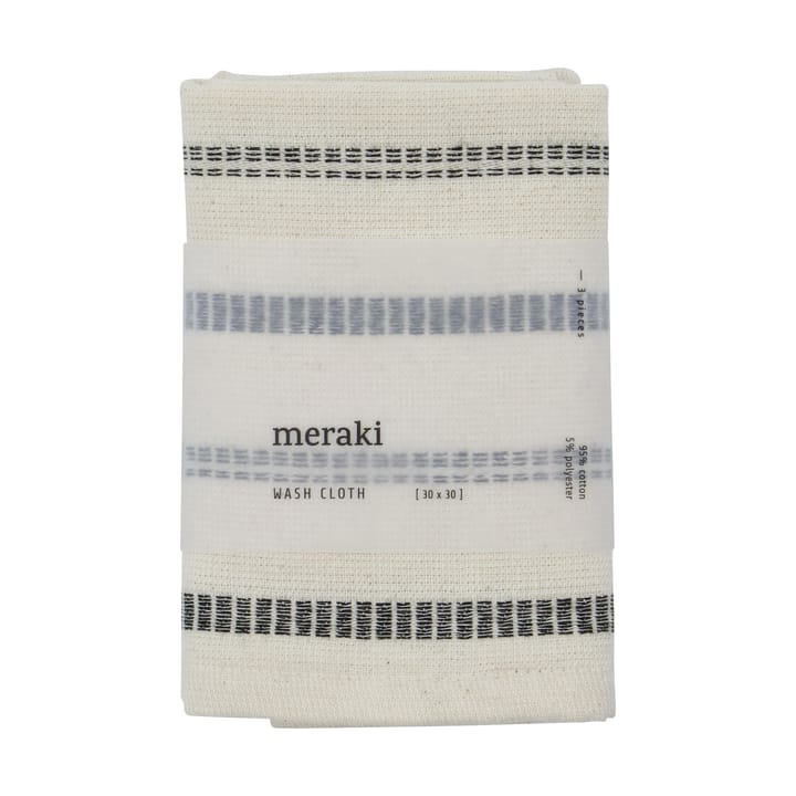 True fralda de lavagem 3 peças, Branco sujo-preto Meraki