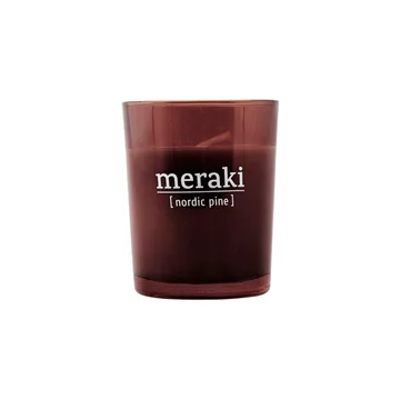 Vela perfumada, vidro castanho Meraki 12 horas - nordic pine - Meraki
