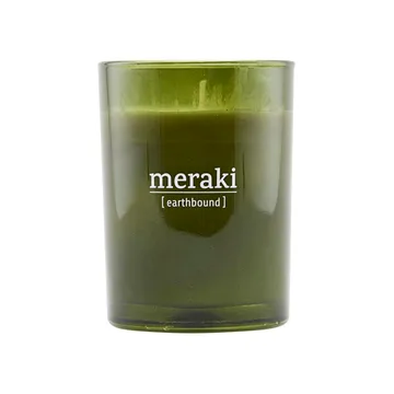 Vela perfumada, vidro verde Meraki 35 horas - earthbound - Meraki
