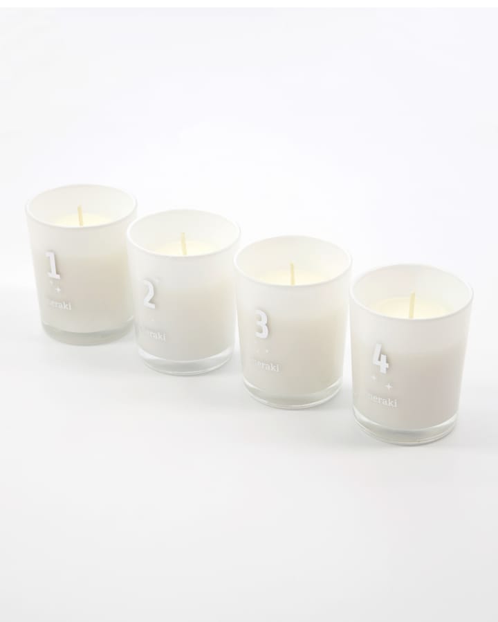 Velas do advento perfumadas Meraki 4 un., Frozen meadow Meraki