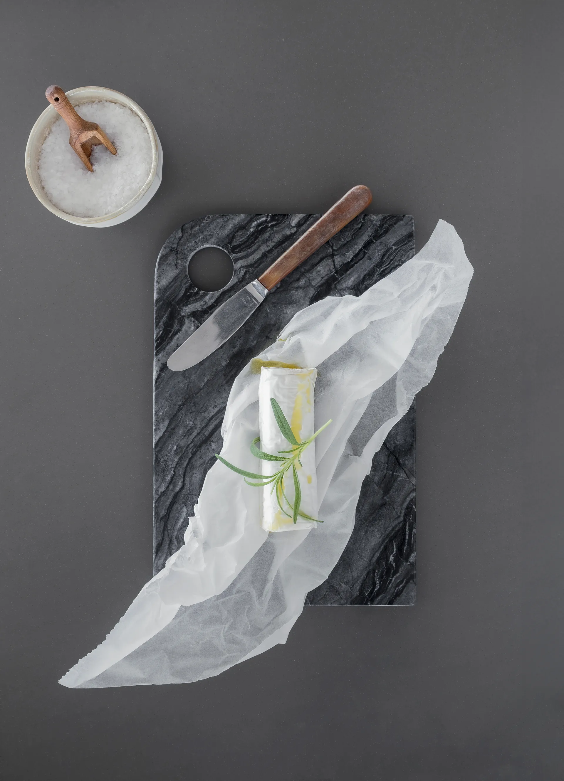 Bandeja de servir Marble média 20x30 cm, Black-grey Mette Ditmer