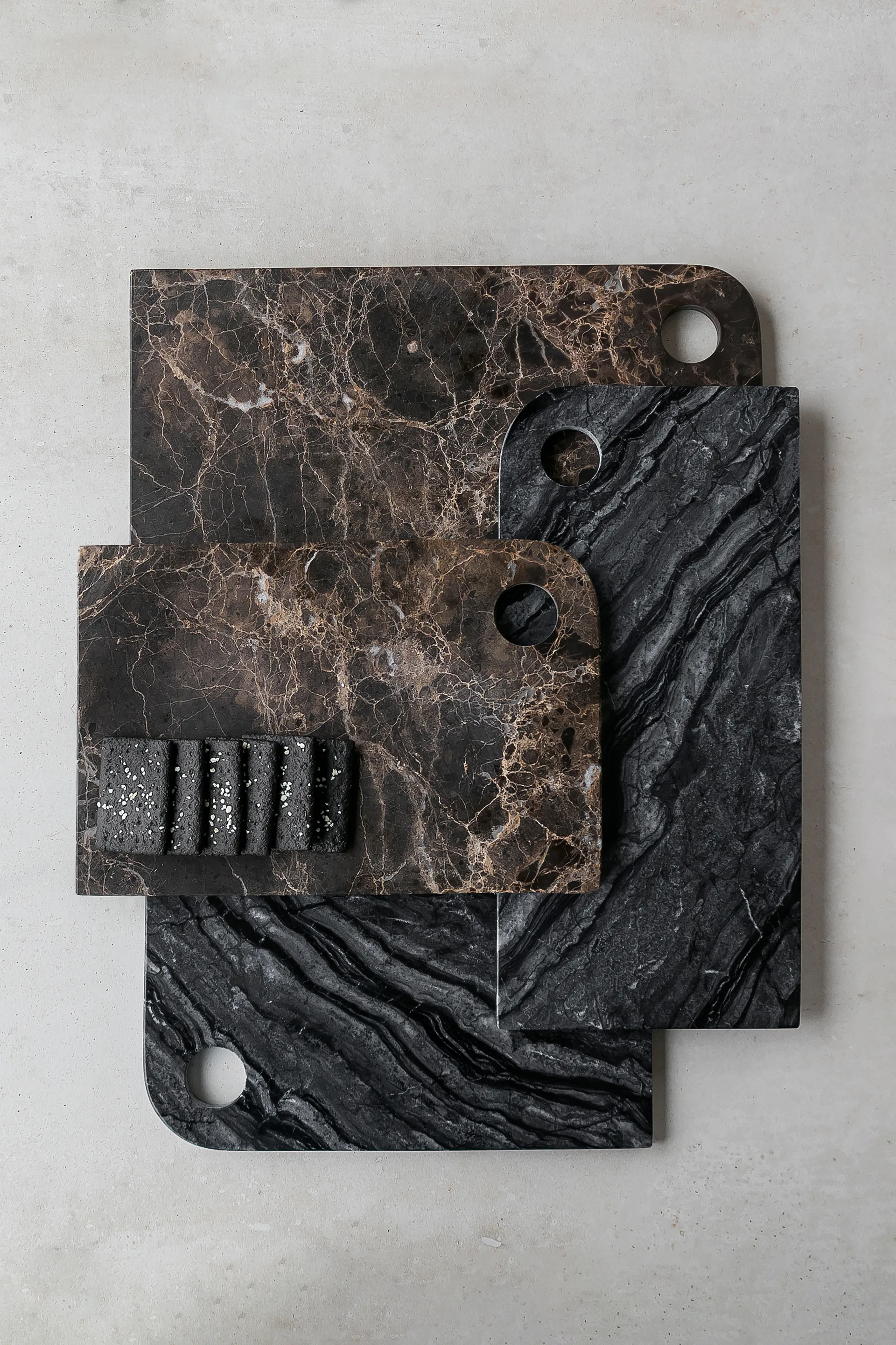 Bandeja de servir Marble média 20x30 cm, Black-grey Mette Ditmer