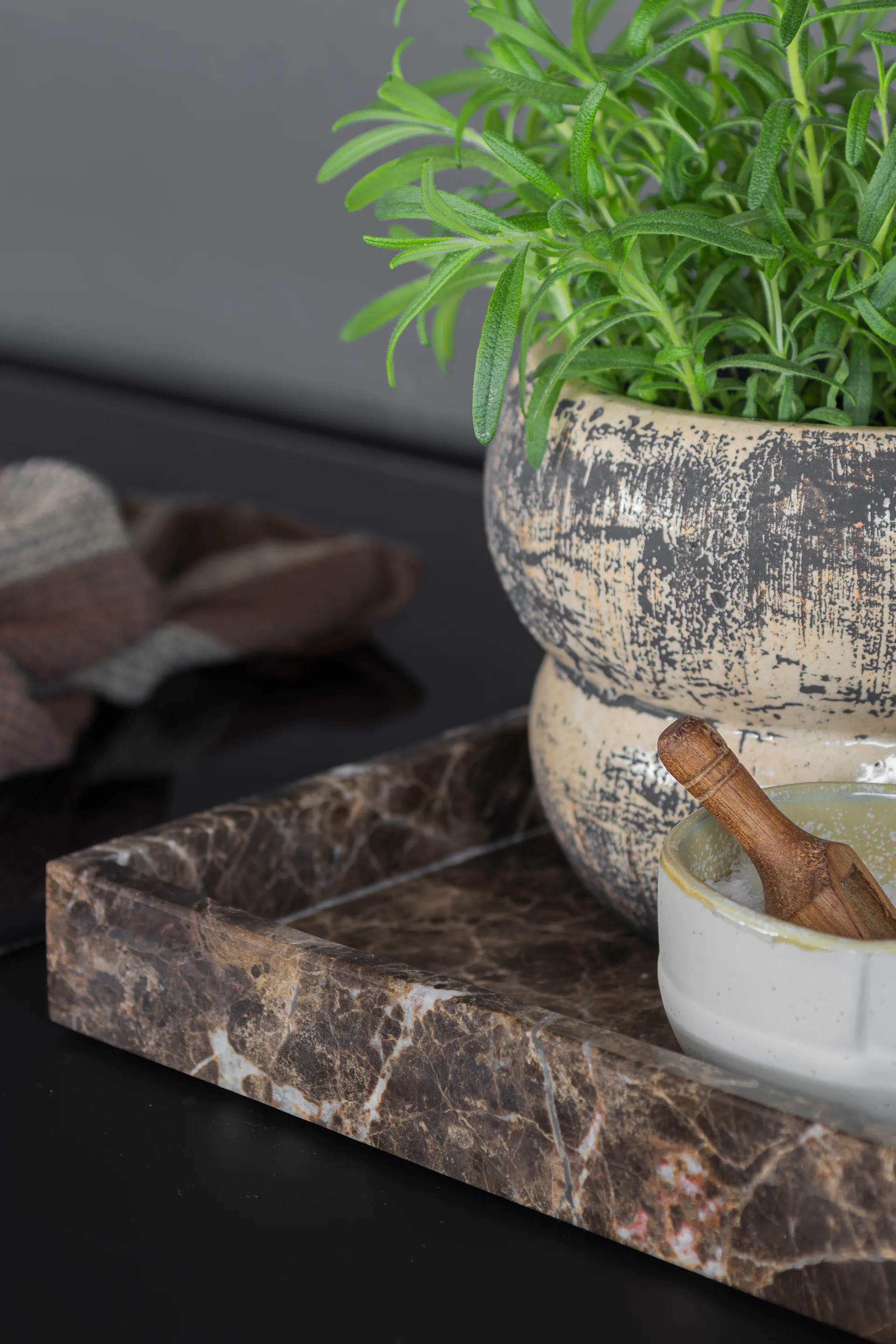 Bandeja decorativa Marble large 30x40 cm, Brown Mette Ditmer