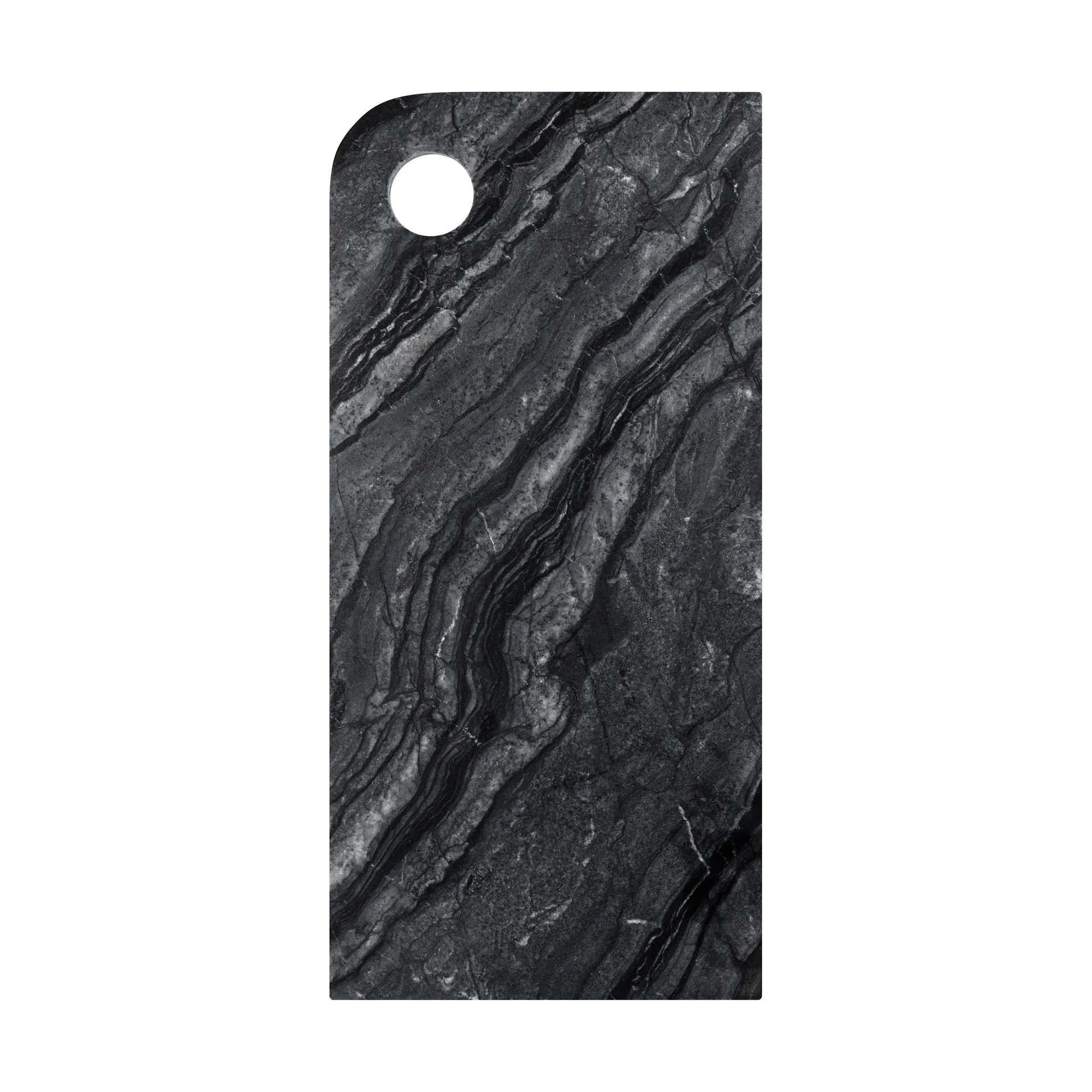 Bandeja Marble large 18x38 cm, Black-grey Mette Ditmer