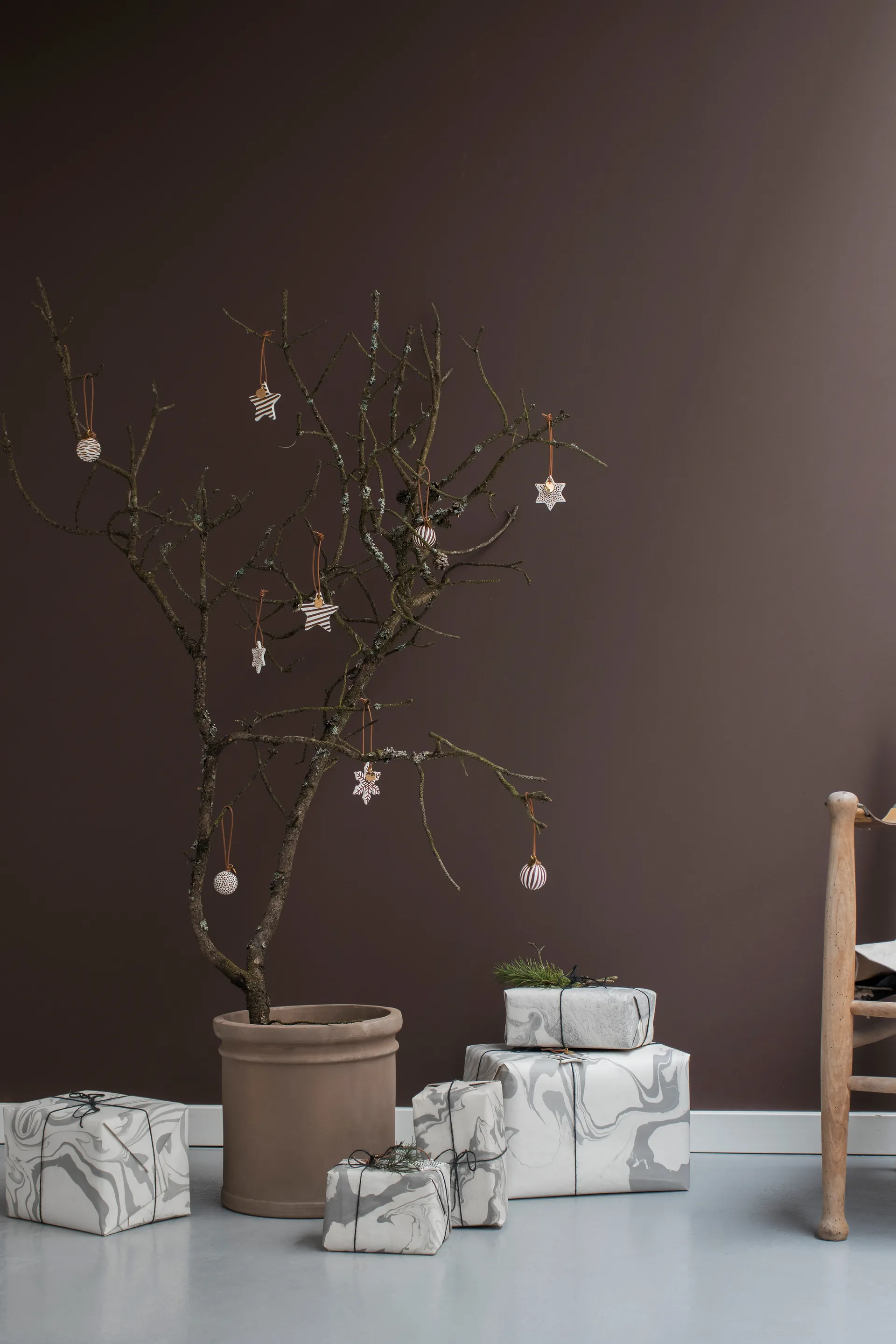 Bolas de natal Globe 3 peças, nogueira  Mette Ditmer