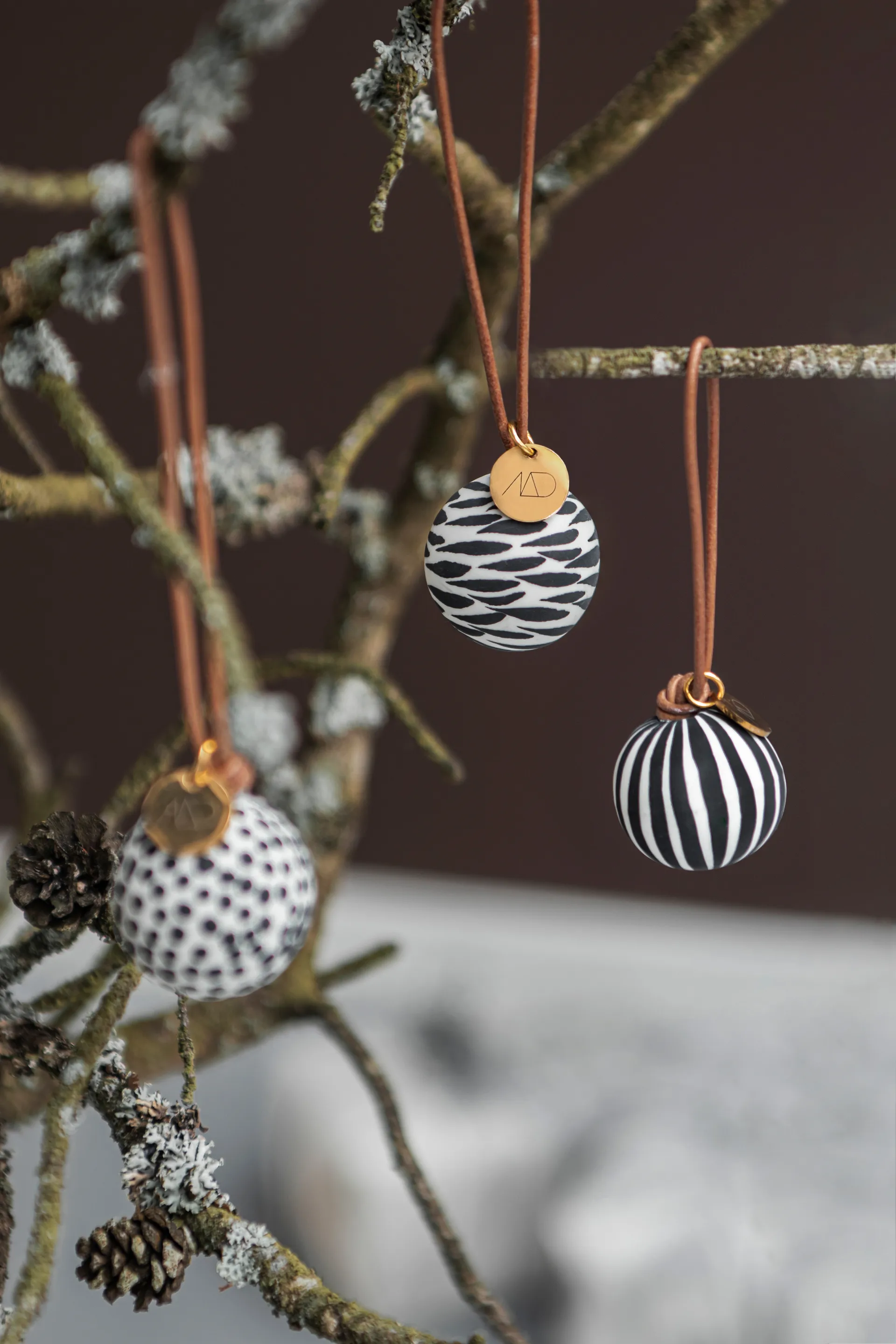 Bolas de natal Globe 3 peças, Preto Mette Ditmer
