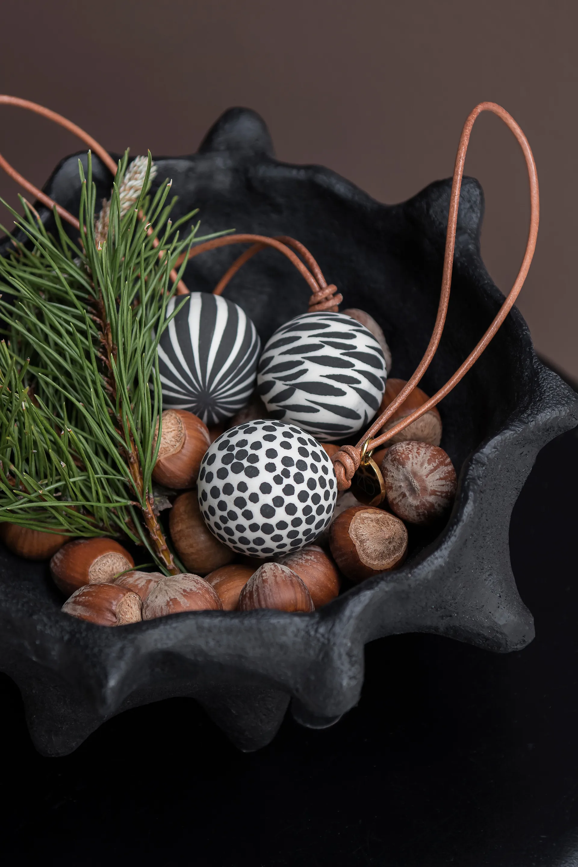 Bolas de natal Globe 3 peças, Preto Mette Ditmer