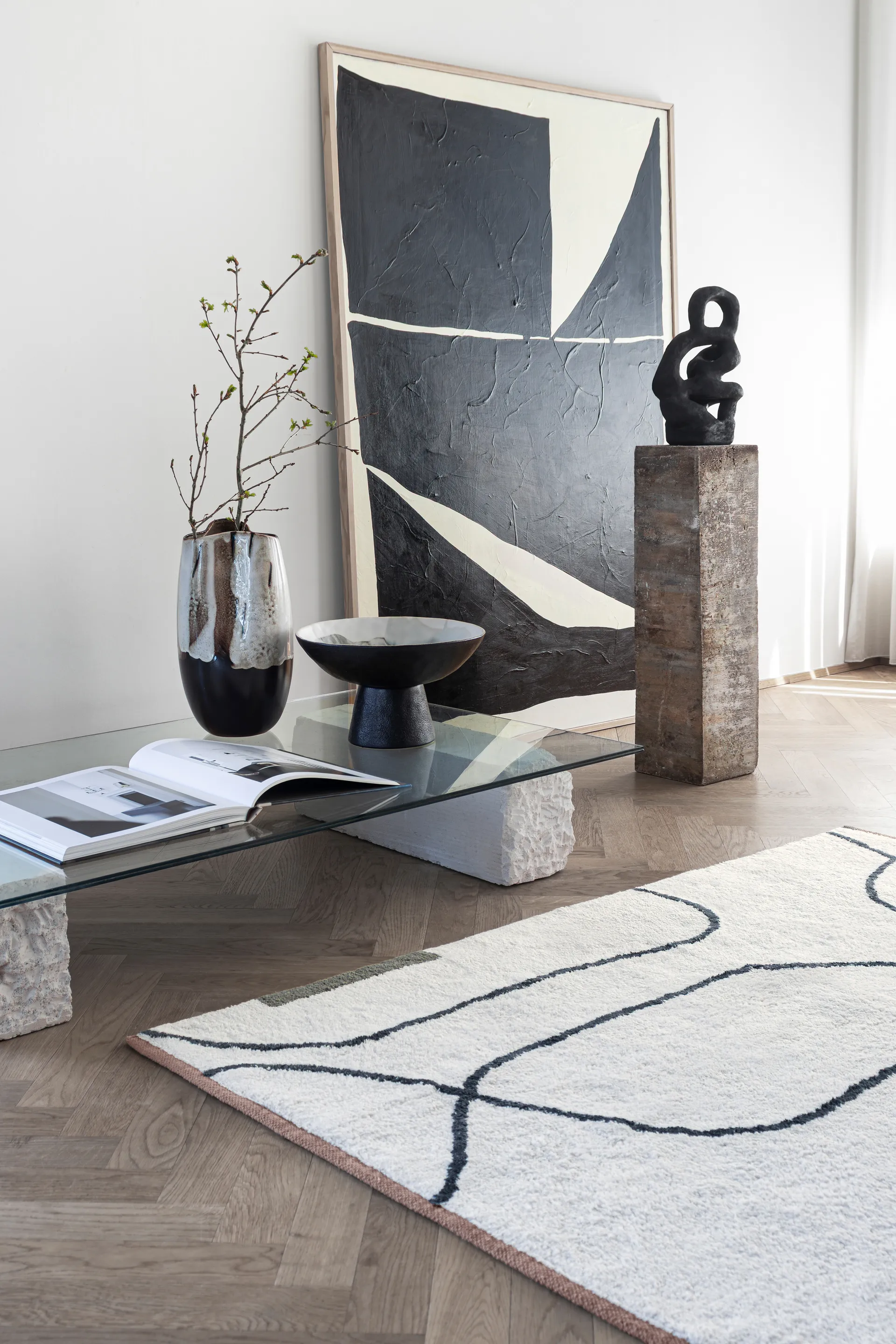 By Hand vaso grande 38,5 cm, Branco sujo Mette Ditmer