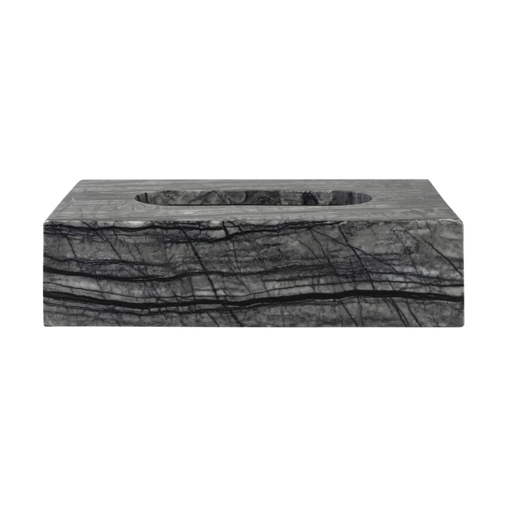Caixa de lenço de mármore 14x25,5 cm  - preto-cinzento - Mette Ditmer