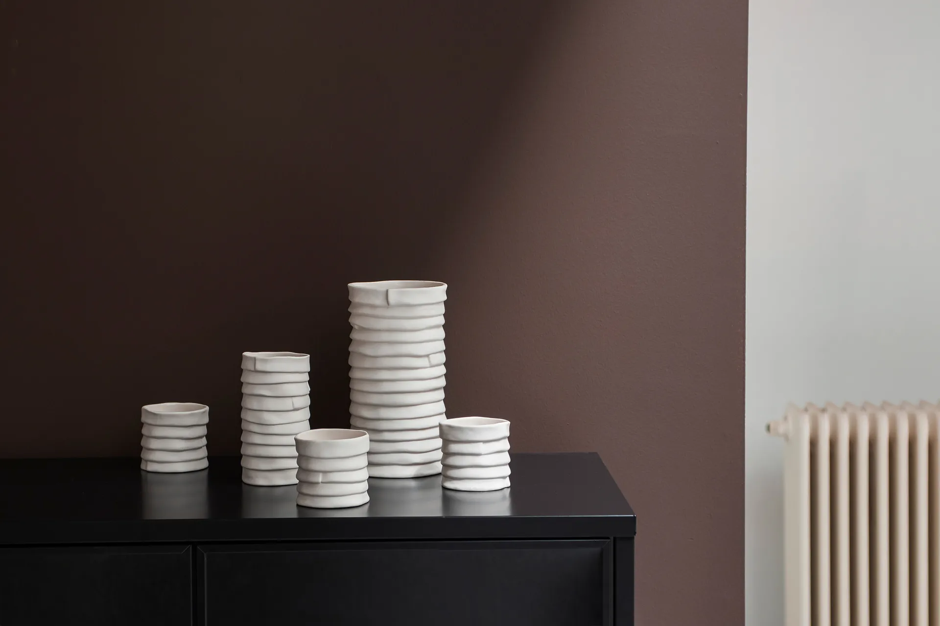 Castiçal Ribbon Ø7 cm 2-unidades, Off-white Mette Ditmer