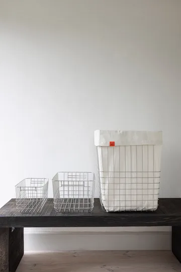 Cesto de arrumação Store-it com saco de algodão grande - Cromo - Mette Ditmer