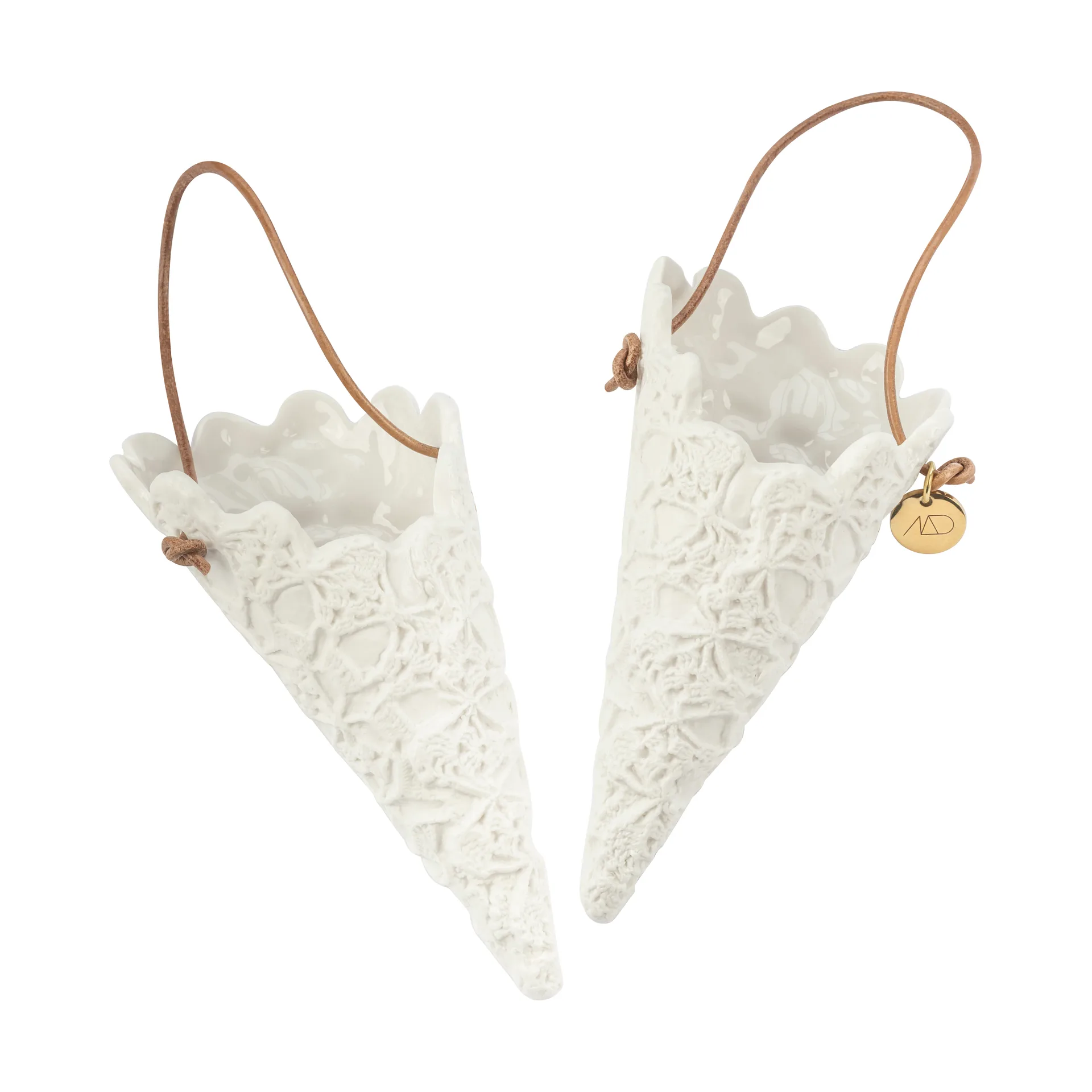  Cone de Natal Lace 2-unidades, Off-white Mette Ditmer