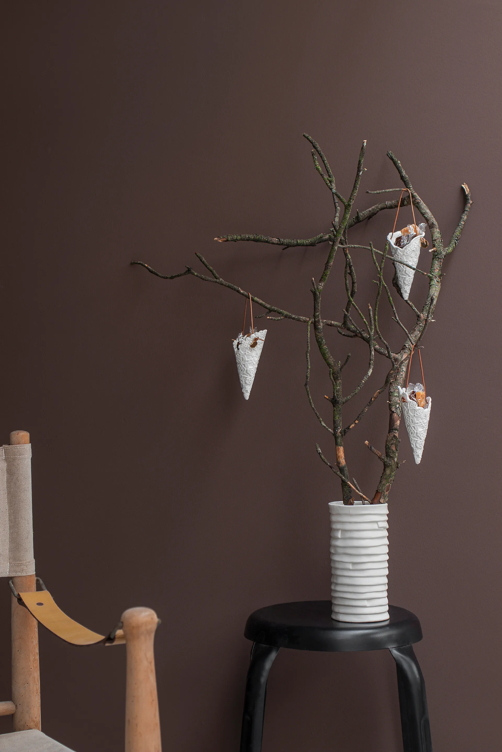  Cone de Natal Lace 2-unidades, Off-white Mette Ditmer