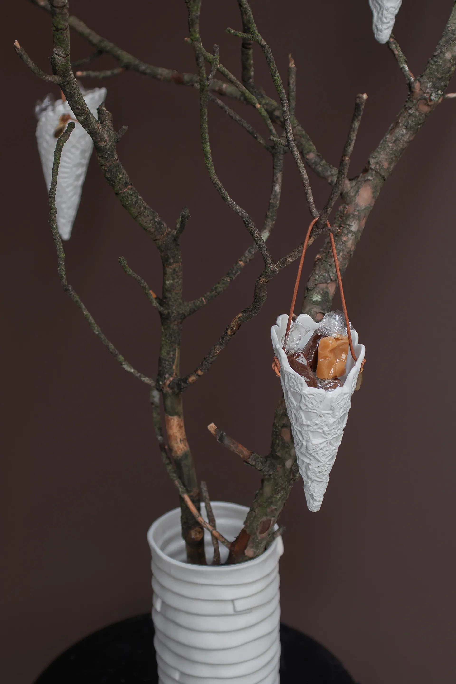  Cone de Natal Lace 2-unidades, Off-white Mette Ditmer