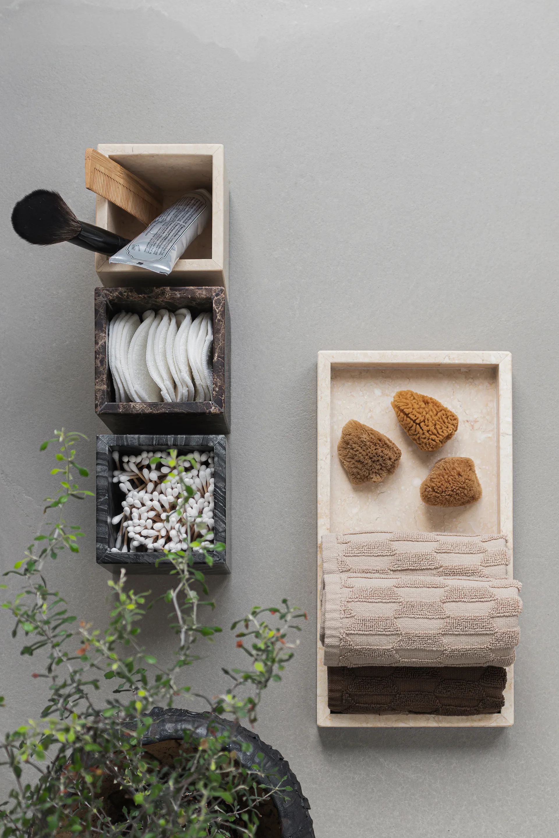 Cubo Marble 8,5x8,5 cm, Black-grey Mette Ditmer