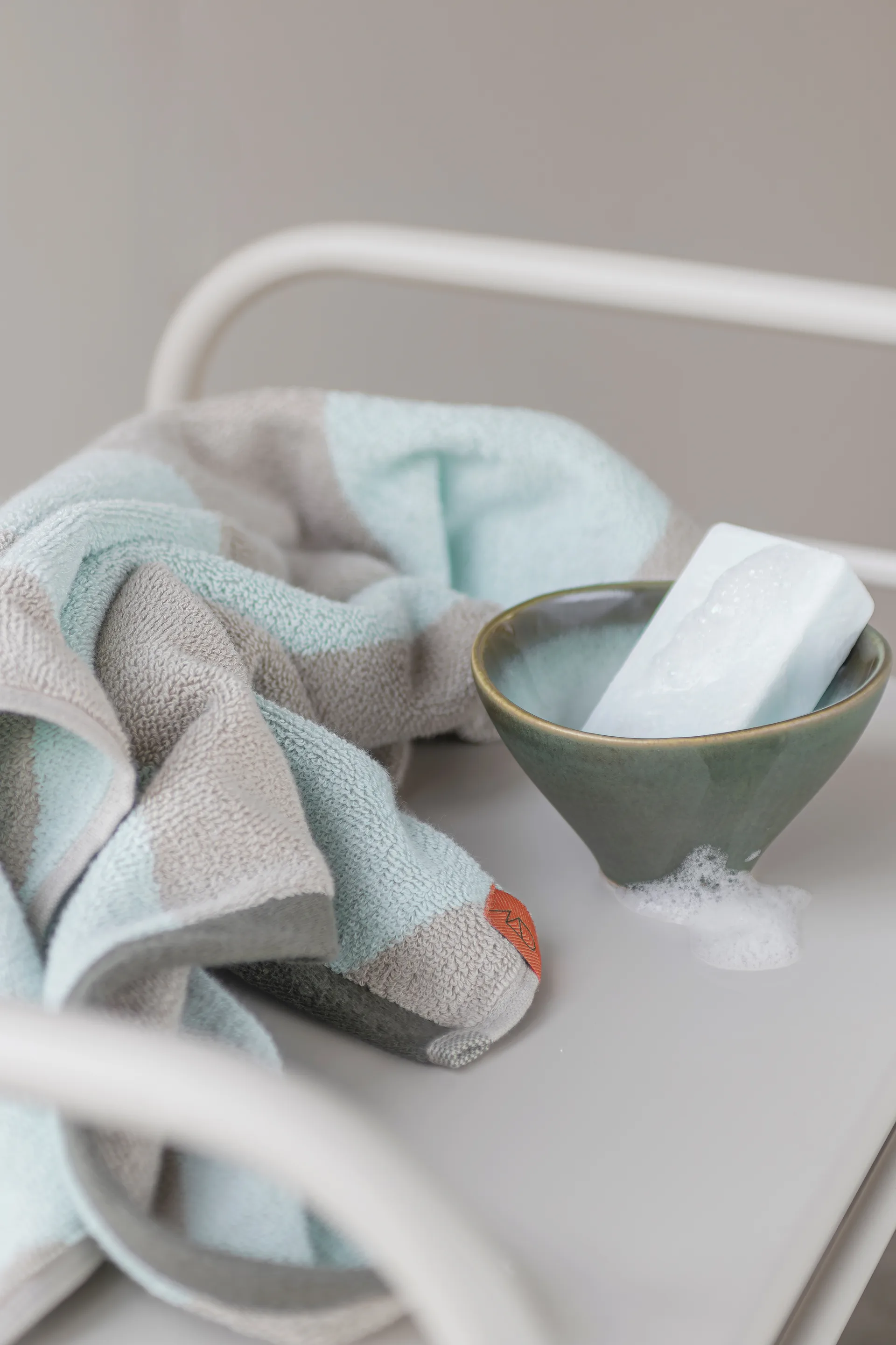 Diagonal toalha de mão 40x55 cm 2 unidades, Verde menta Mette Ditmer