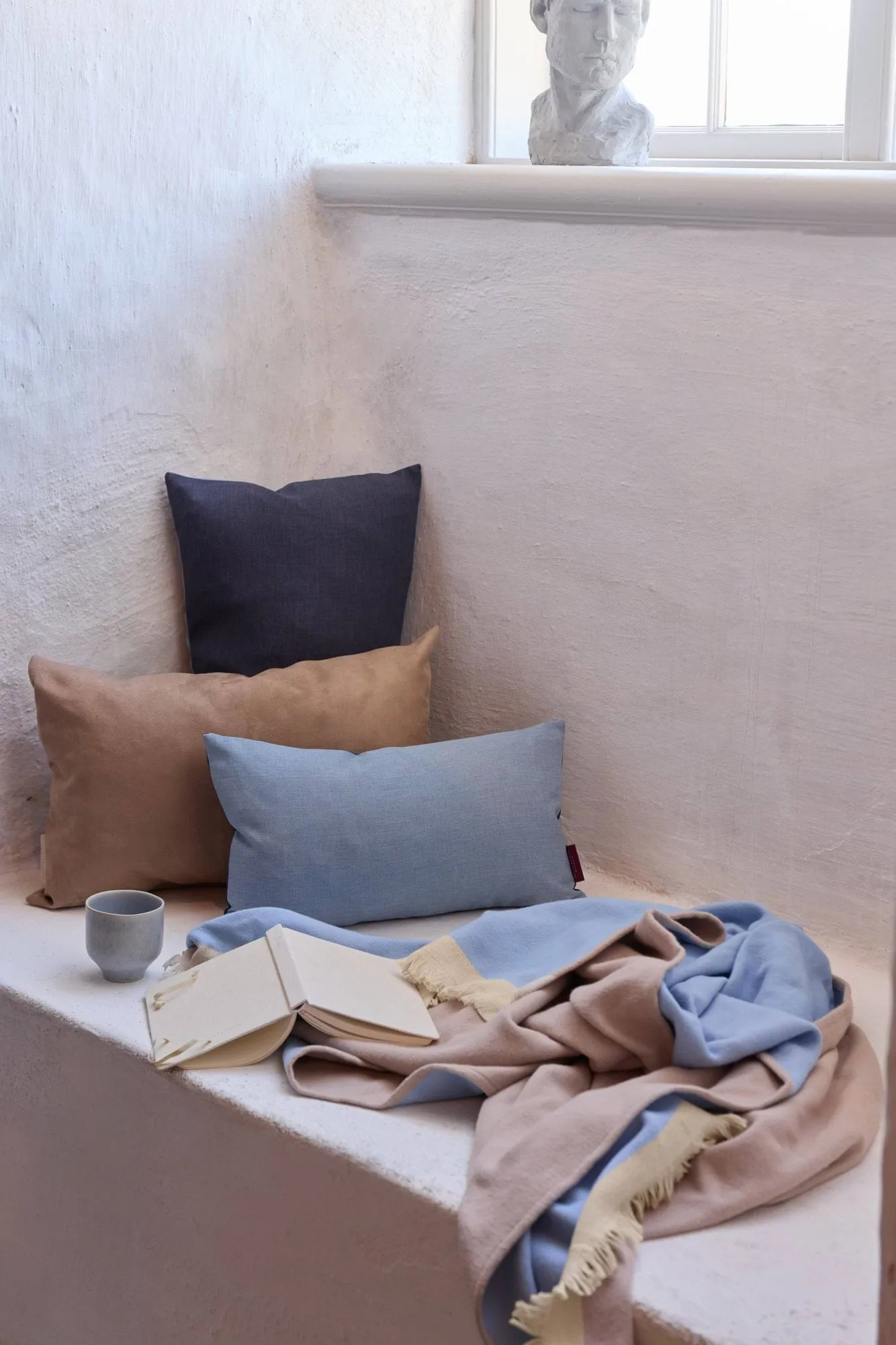 Duet manta, Beige-Blue (bege-azul), 130x175 cm Mette Ditmer